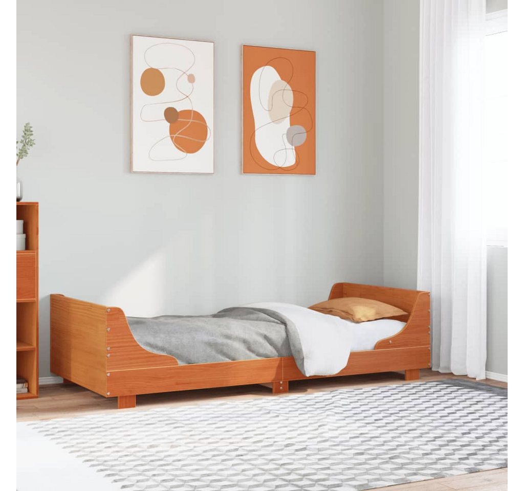 vidaXL Bett, Massivholzbett ohne Matratze Wachsbraun 75x190 cm Kiefernholz günstig online kaufen