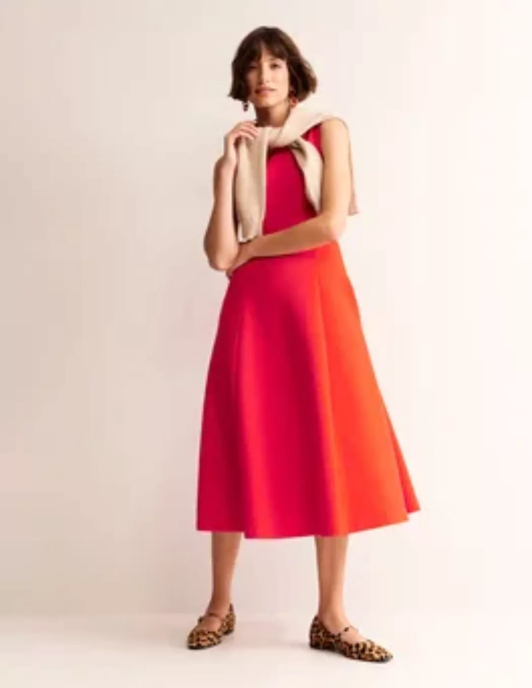 Scarlet Ottoman-Kleid aus Ponte Damen Boden, Flammenrot günstig online kaufen