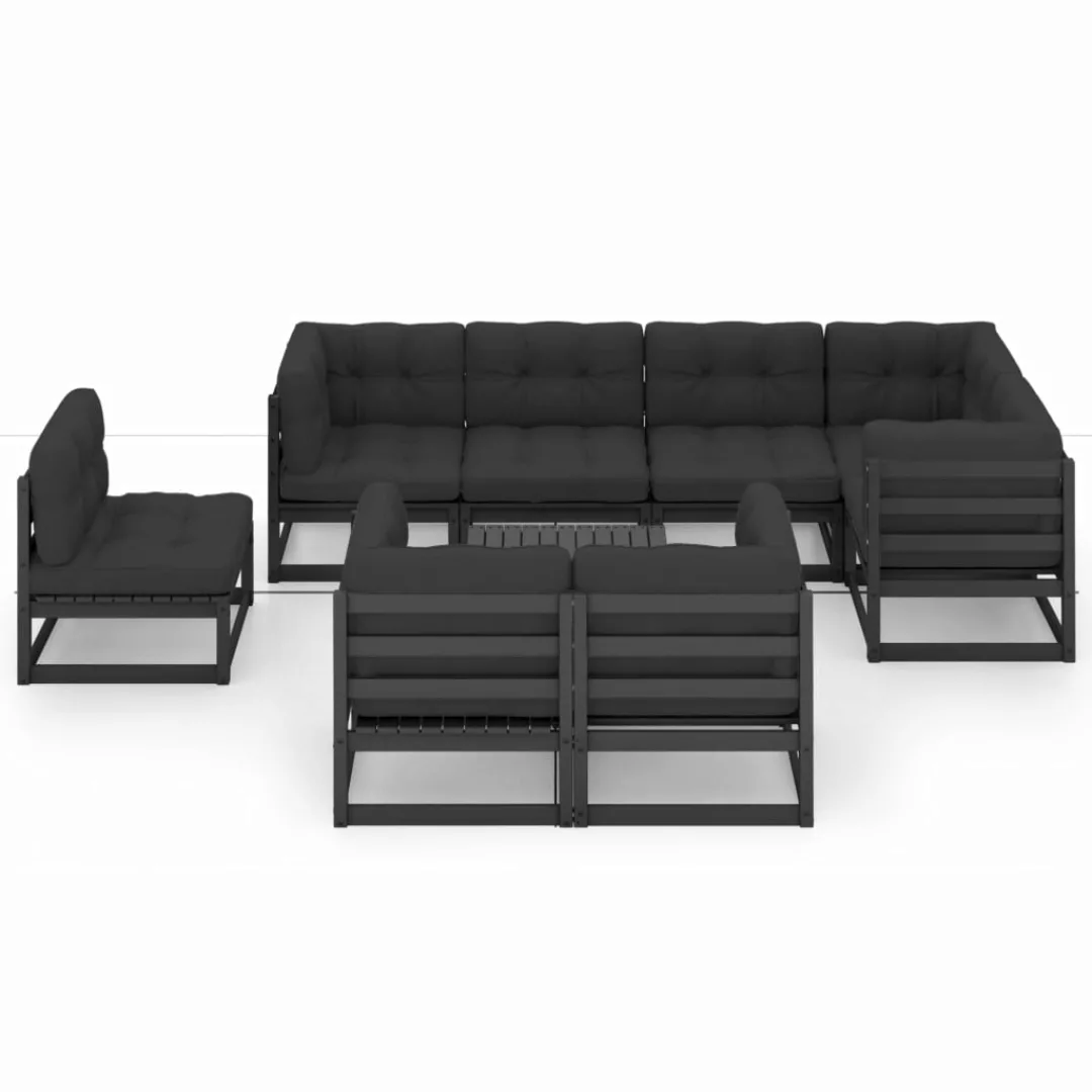 9-tlg. Garten-lounge-set Mit Kissen Massivholz Kiefer günstig online kaufen