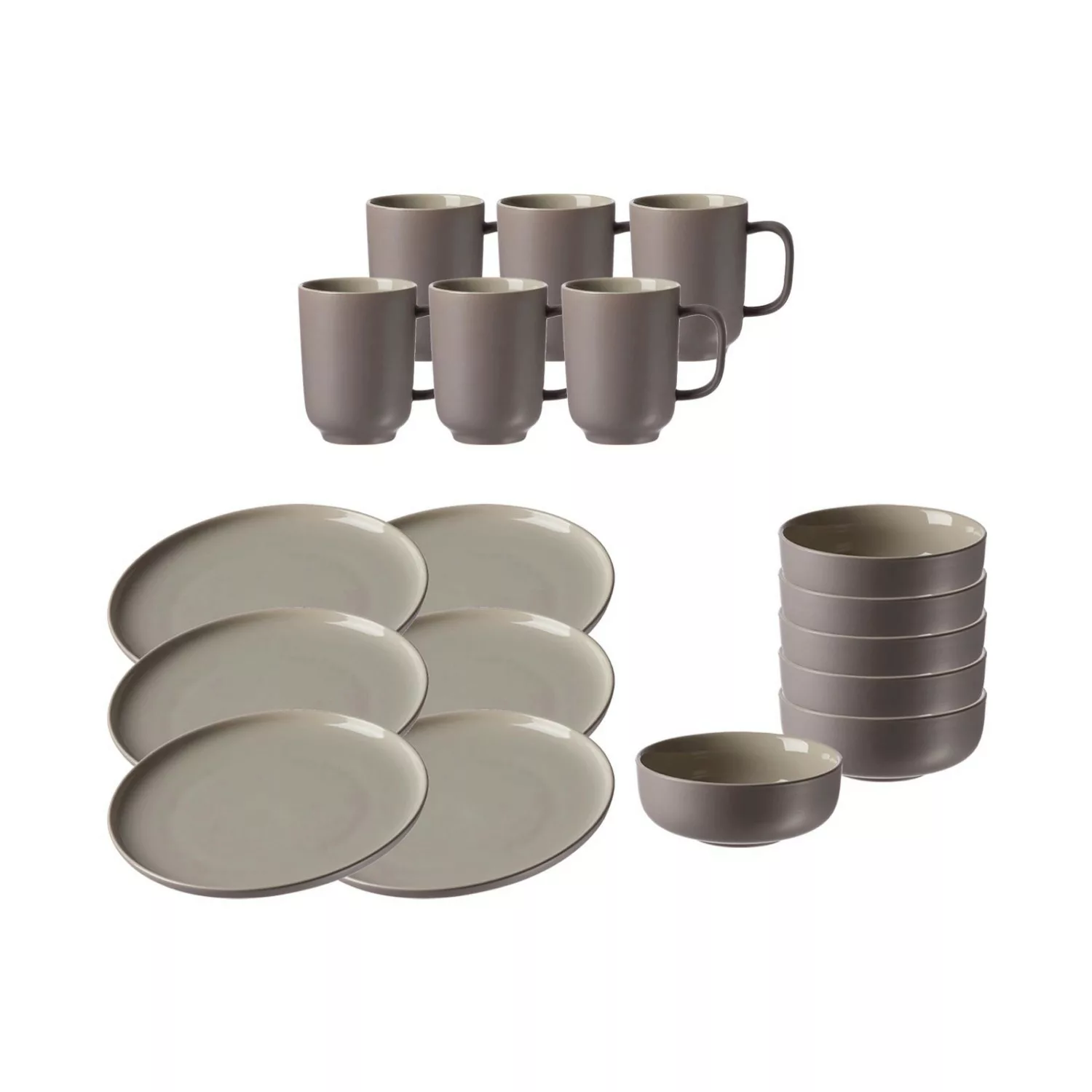 Ritzenhoff & Breker Jasper Frühstücks-Set 18-teilig Taupe günstig online kaufen