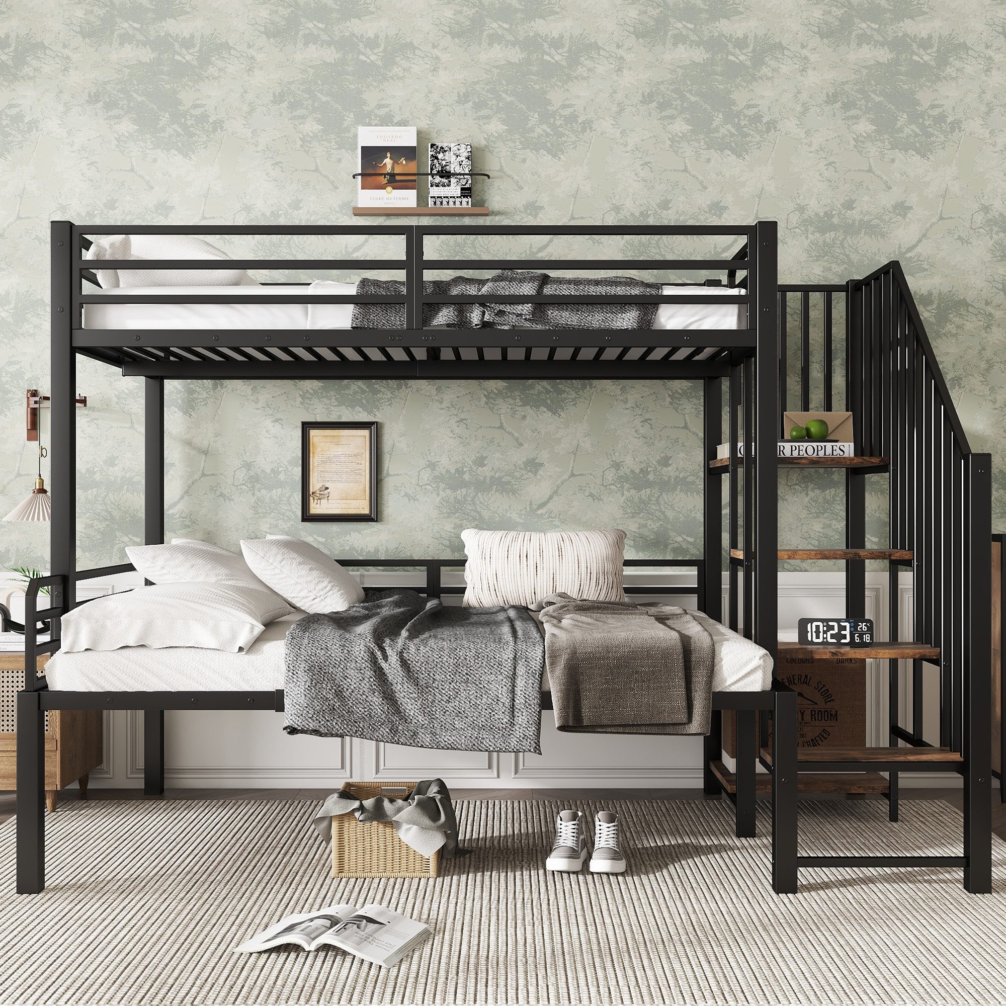 Flieks Etagenbett, Metallbett 90x200cm&120x200cm mit Rausfallschutz günstig online kaufen