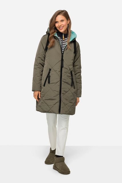 Laurasøn Steppjacke Wende Long-Steppjacke Kapuze 2-Wege-Zipper günstig online kaufen