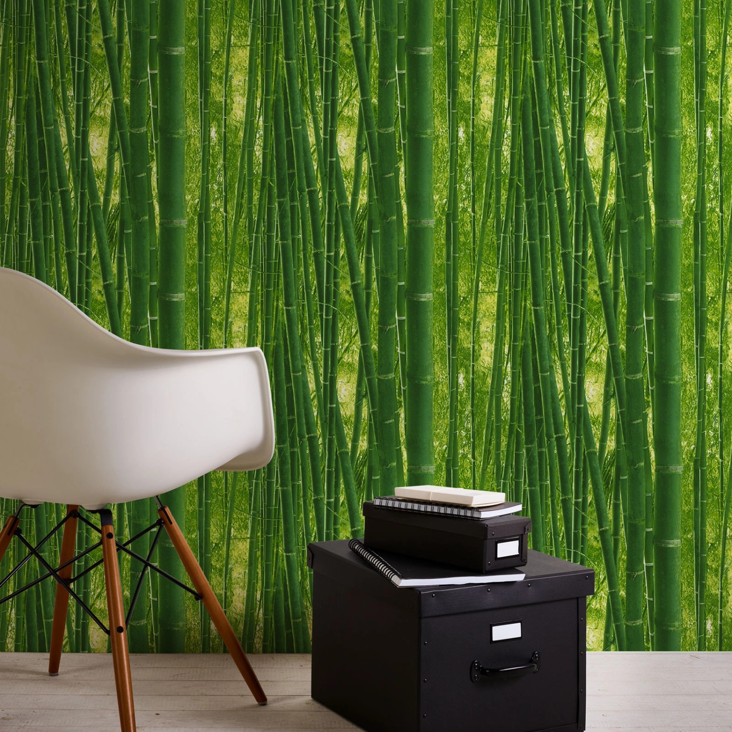 Bricoflor Bambus Tapete in Grün Wellness Tapete Ideal für Schlafzimmer und günstig online kaufen