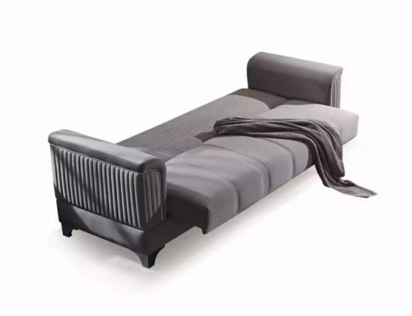 JVmoebel Sofa Graue Polster Sofagarnitur Textil Couchen 3+3+1, 2 Teile, Mad günstig online kaufen