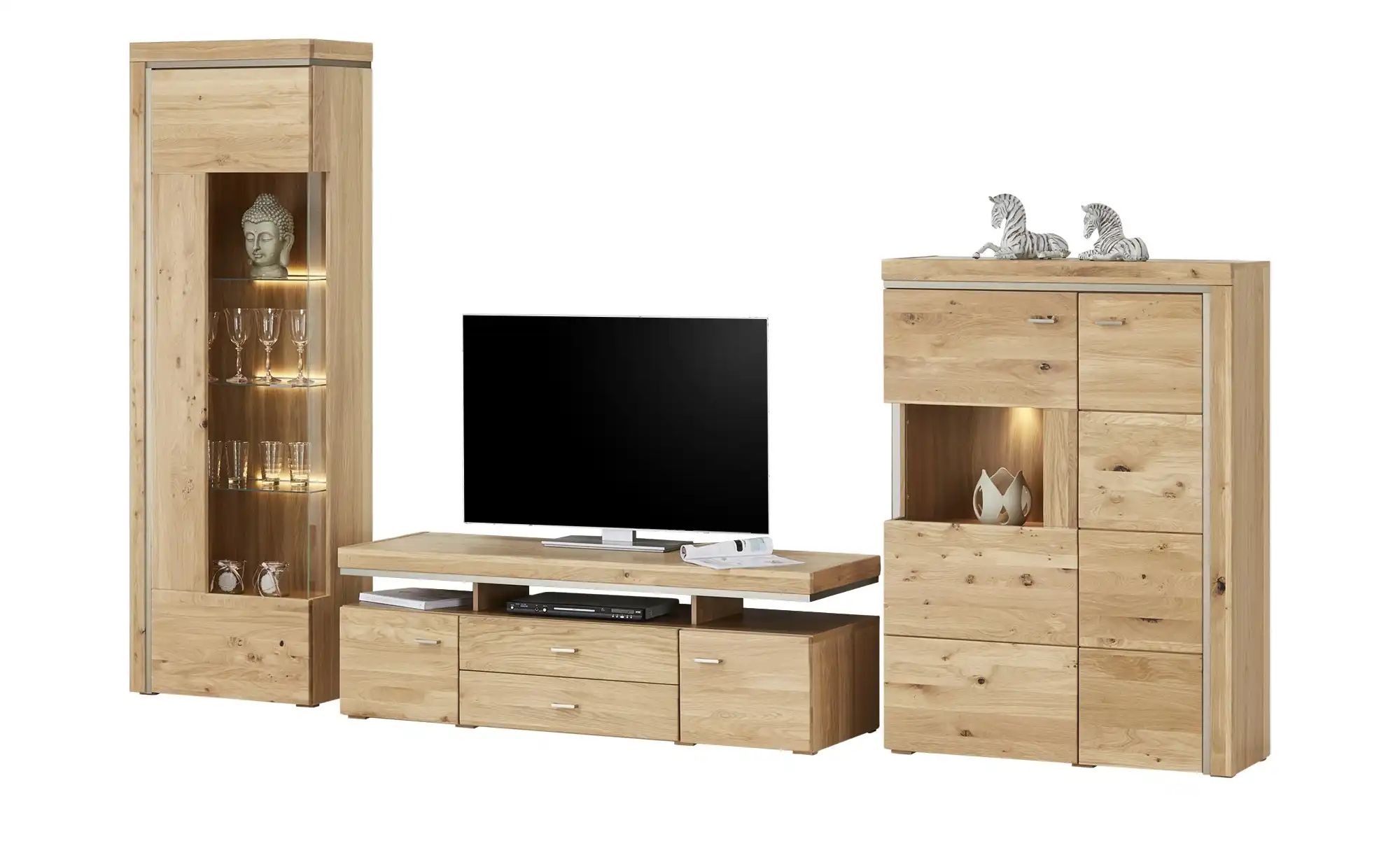 Woodford Wohnwand   Bruni ¦ holzfarben ¦ Maße (cm): B: 316 H: 202 T: 51 Woh günstig online kaufen