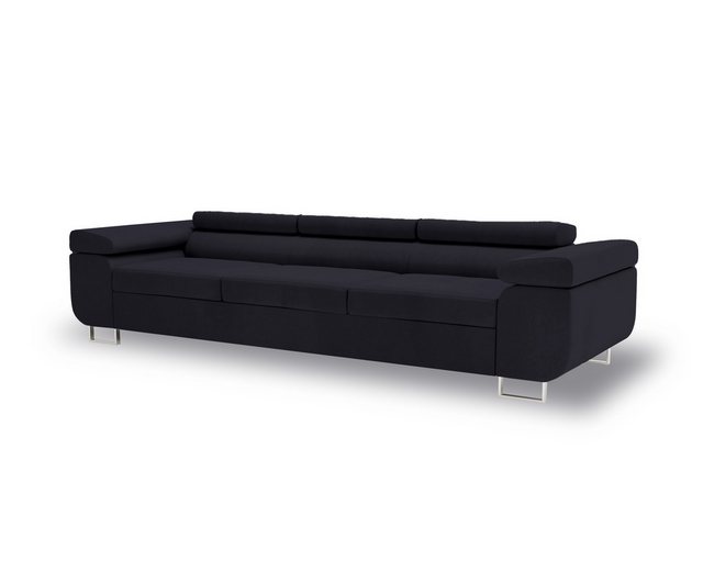 Goldstoff Sofa VENUS 3 Sofa, Ausziehsofa mit Bettkasten - verstellbaren Kop günstig online kaufen