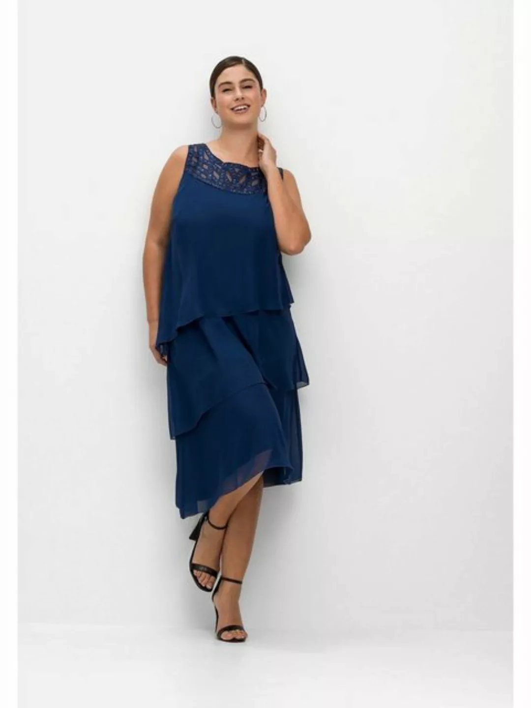 Sheego Cocktailkleid "Große Größen", im Layerlook, mit Pailletten günstig online kaufen