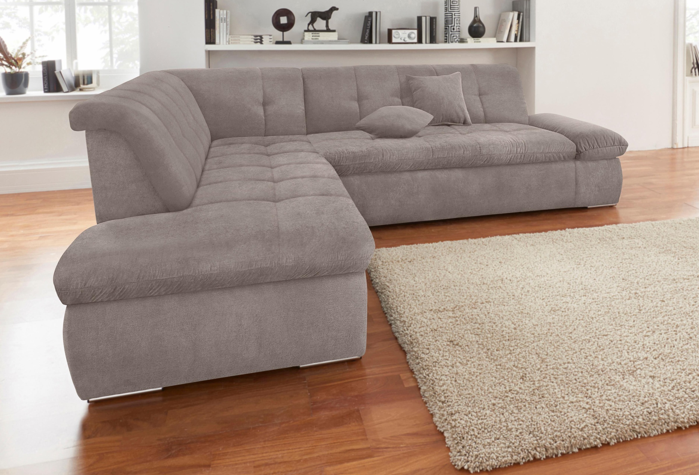 DOMO collection Ecksofa "NMoric incl. Zierkissen B/T/H: 273/216/80 cm L-For günstig online kaufen