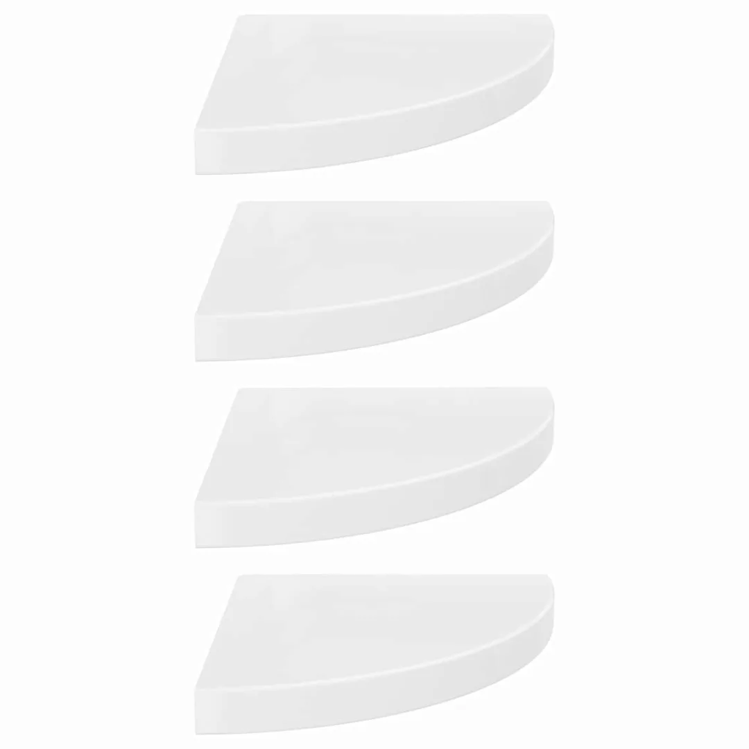 Eck-schweberegale 4 Stk. Hochglanz-weiß 35x35x3,8 Cm Mdf günstig online kaufen