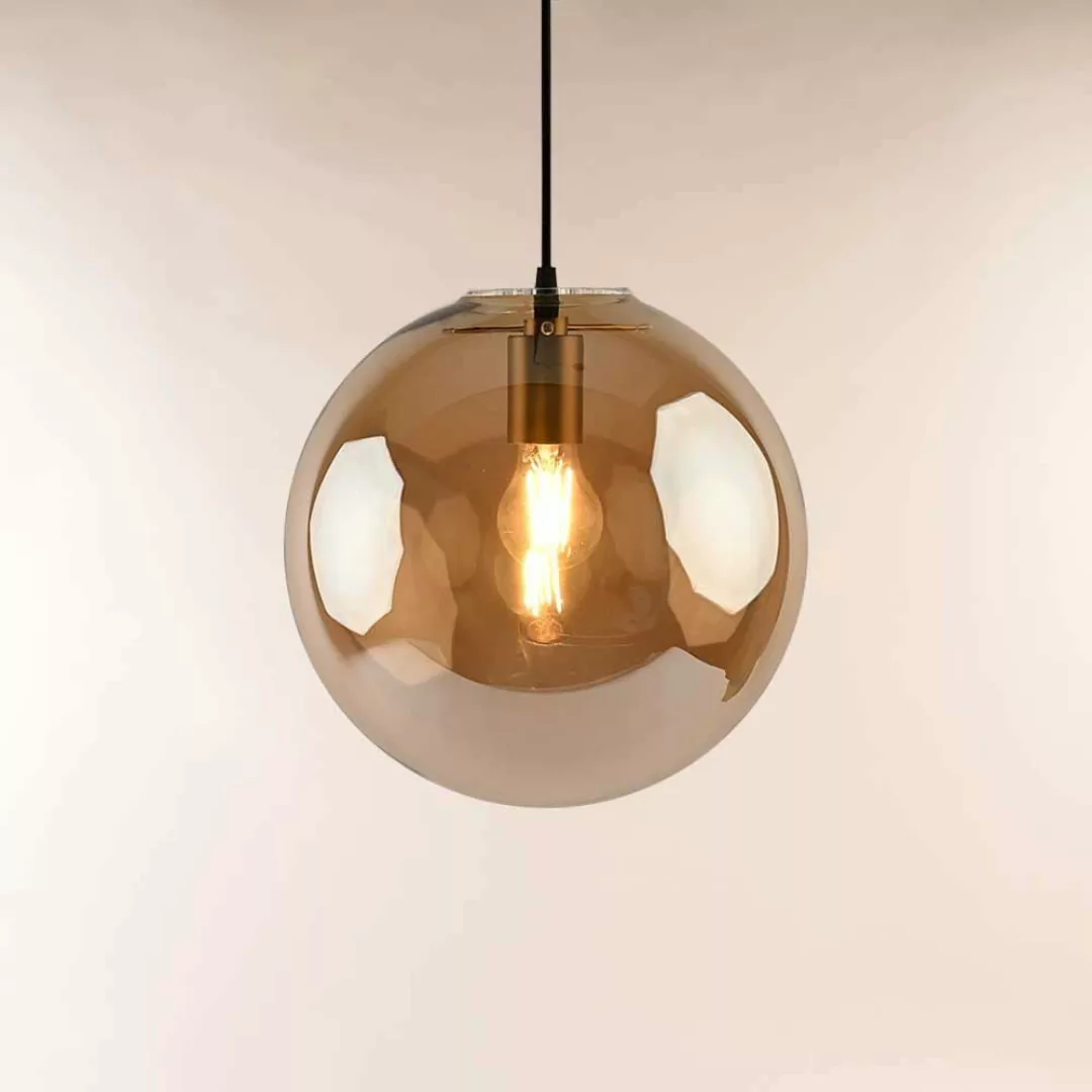 s.luce Pendelleuchte Hängeleuchte Orb Glaskugel Gold/Amber günstig online kaufen