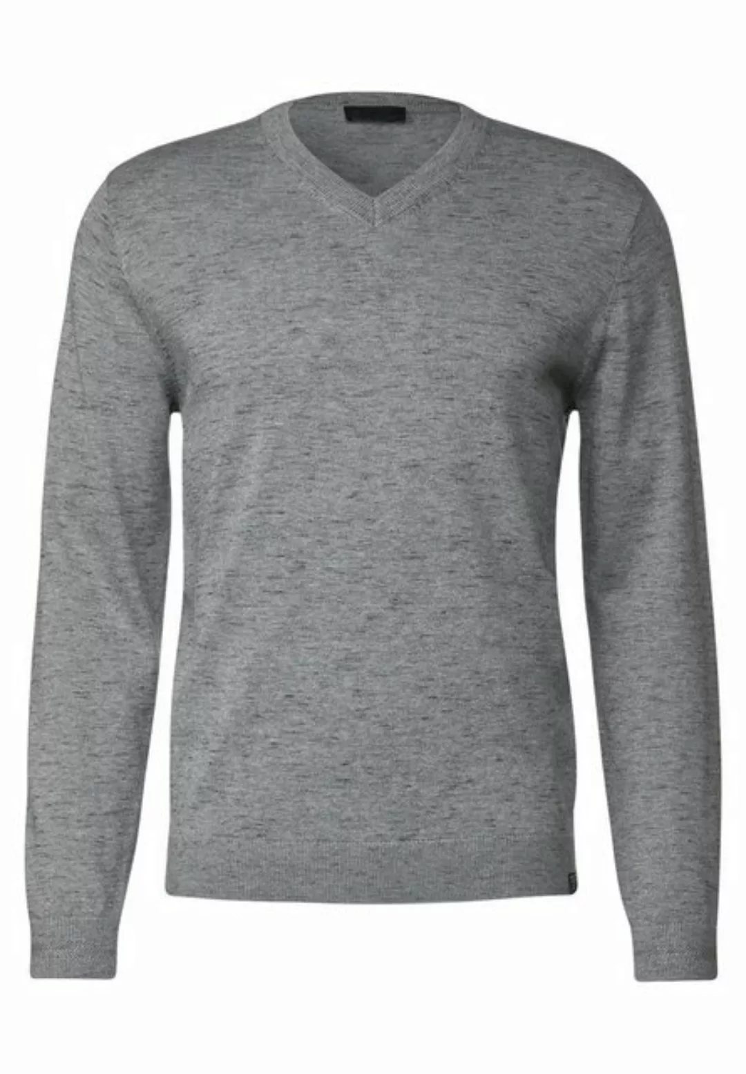 STREET ONE MEN V-Ausschnitt-Pullover, in Melange Optik günstig online kaufen