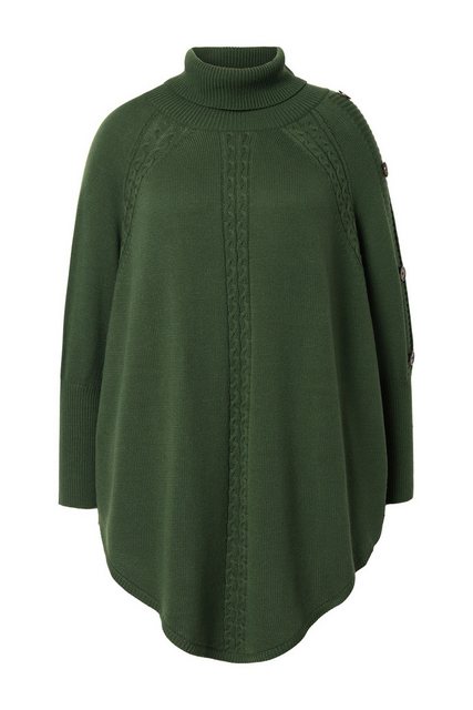 MIAMODA Pullunder Pullover Poncho-Style Zopfmuster Zipfelsaum günstig online kaufen