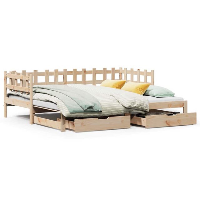 vidaXL Bett, Tagesbett Ausziehbar mit Schubladen ohne Matratze 80x200 cm günstig online kaufen