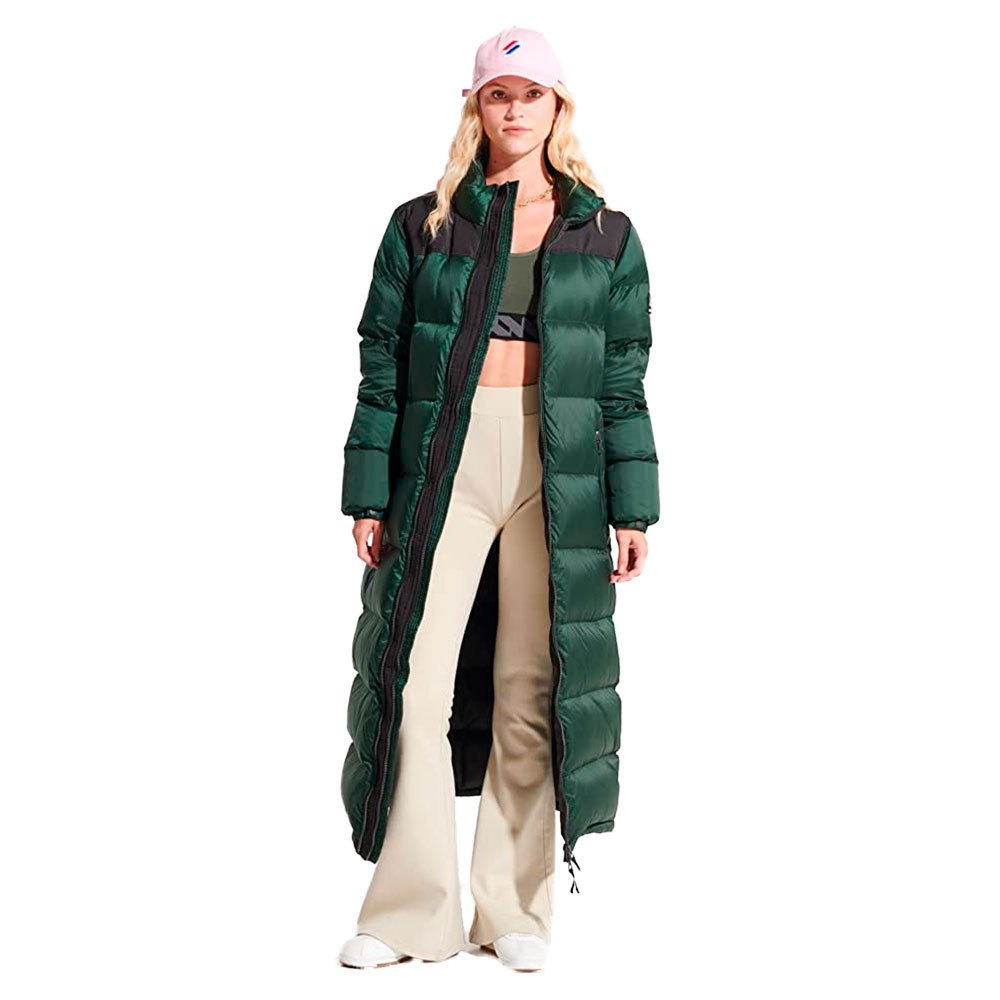 Superdry Longline Code Down Puffer Jacke M Emerald Green günstig online kaufen