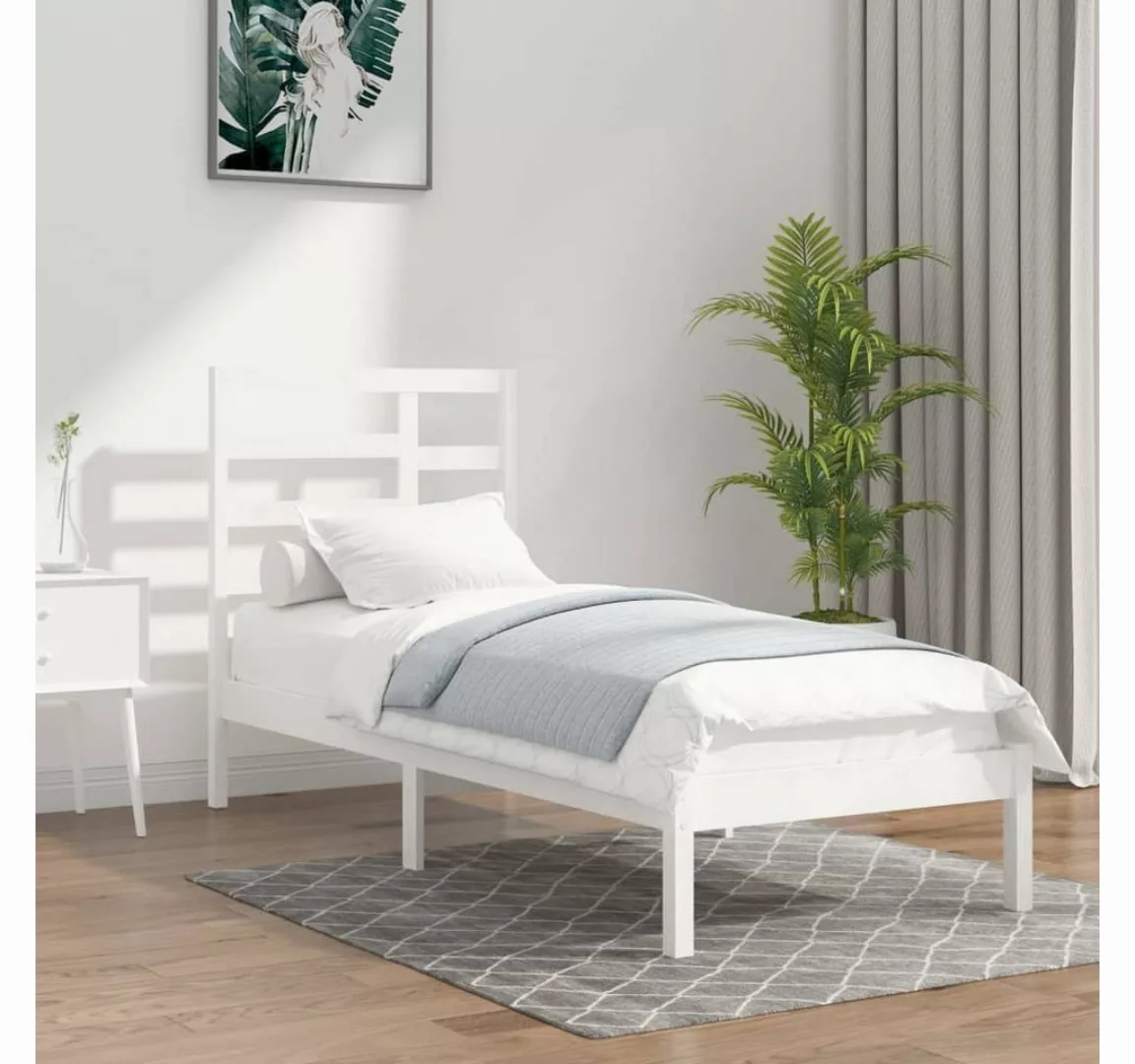 Vidaxl Massivholzbett Weiß 75x190 Cm 2ft6 Small Single günstig online kaufen