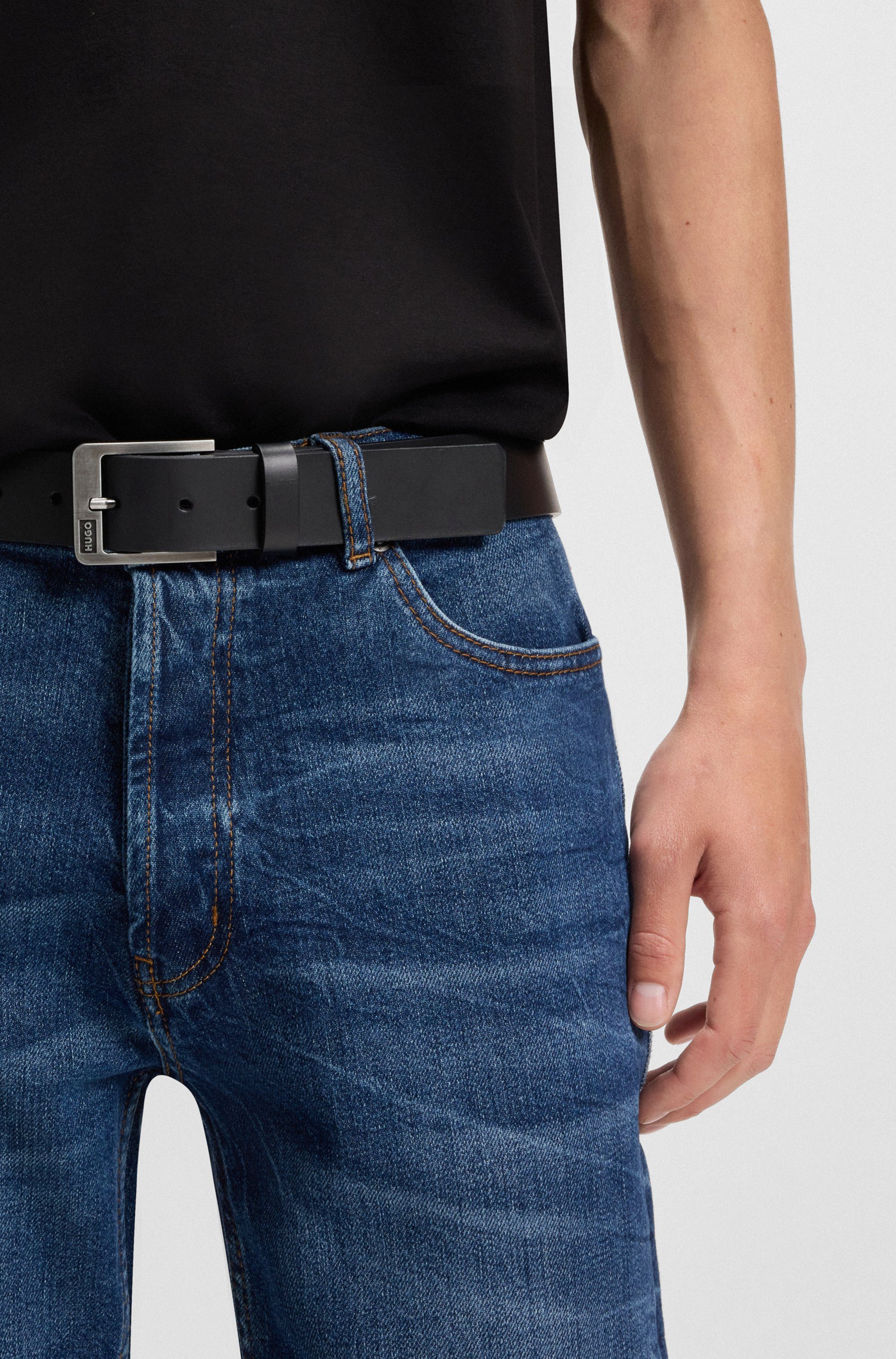 HUGO Ledergürtel Grover Sz35 mit Logoprägung günstig online kaufen