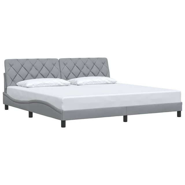 vidaXL Bett Bettgestell ohne Matratze Hellgrau 200x200 cm Stoff günstig online kaufen