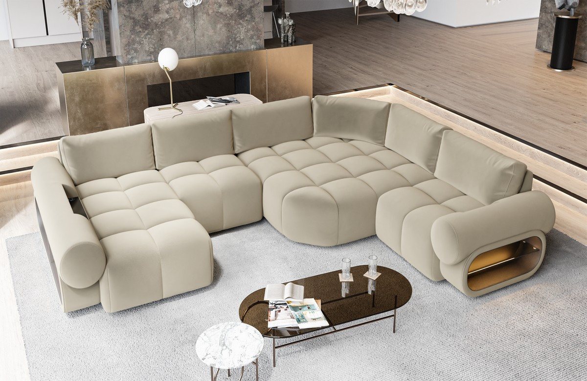 Sofa Dreams Wohnlandschaft Polster Stoffsofa Samtstoff Lounge Sofa Caivano günstig online kaufen