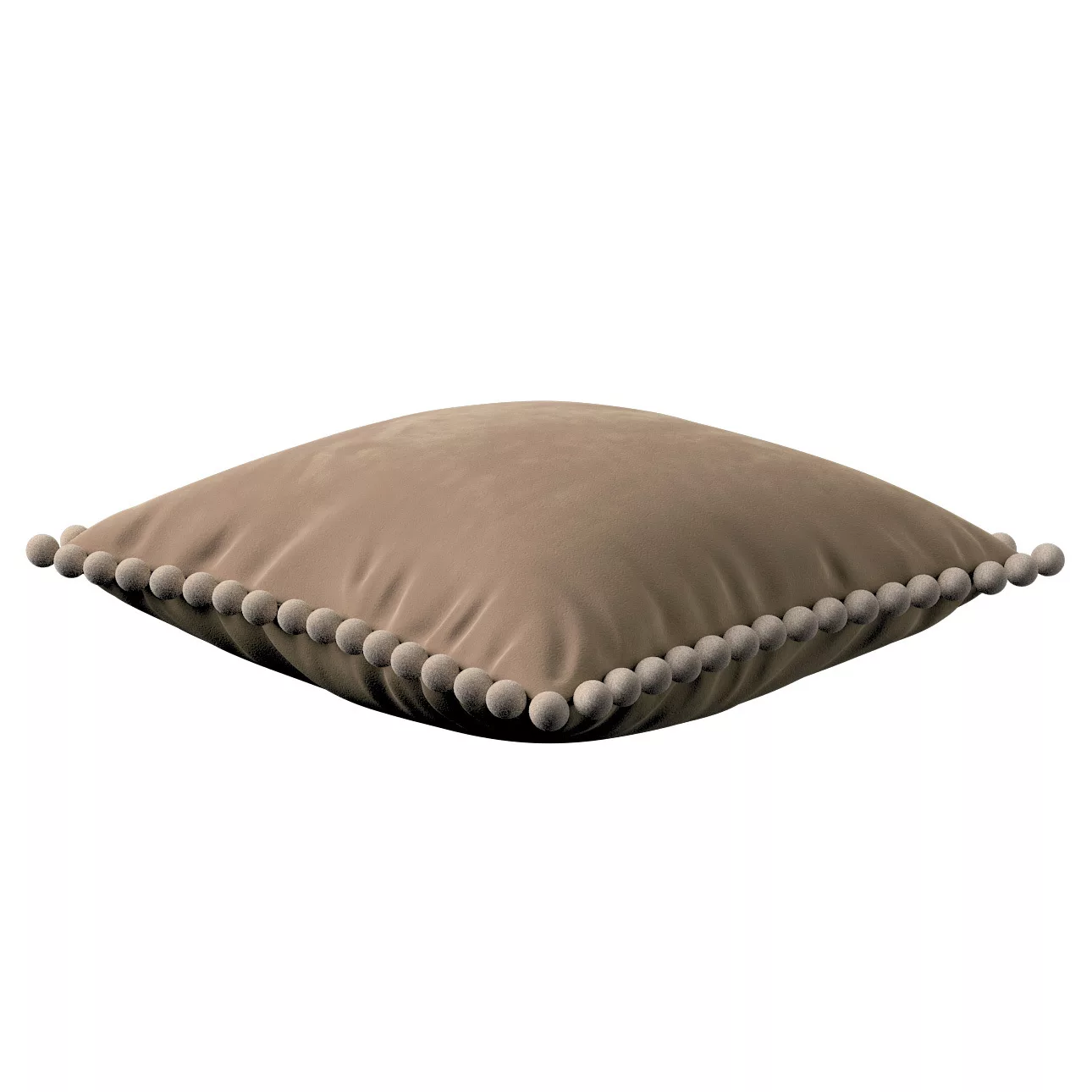 Kissenhülle Wera mit Bommeln, beige, 45 x 45 cm, Velvet (704-35) günstig online kaufen