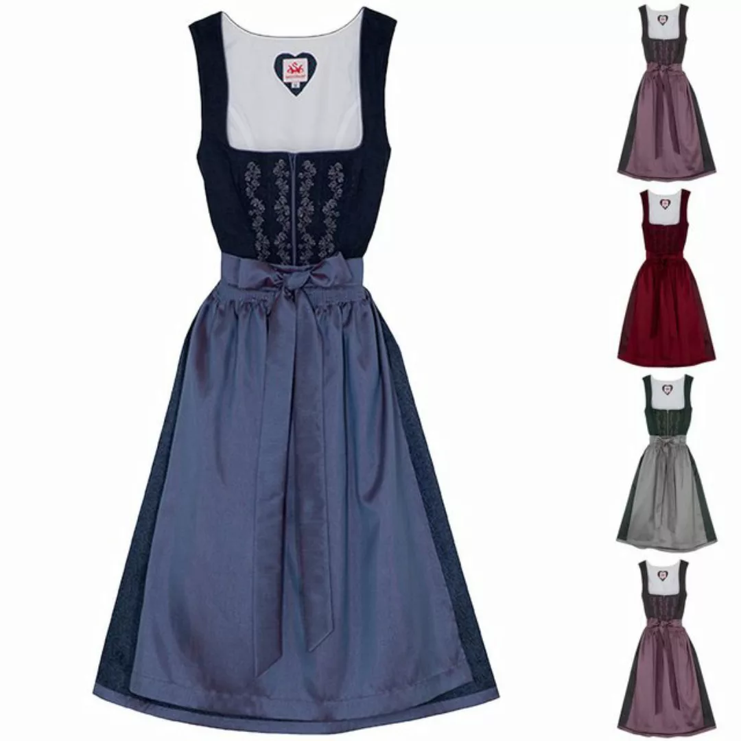 Spieth & Wensky Dirndl Ephyra-Dirndl Ephyra 2-teiliges Midi-Dirndl Kleid Di günstig online kaufen