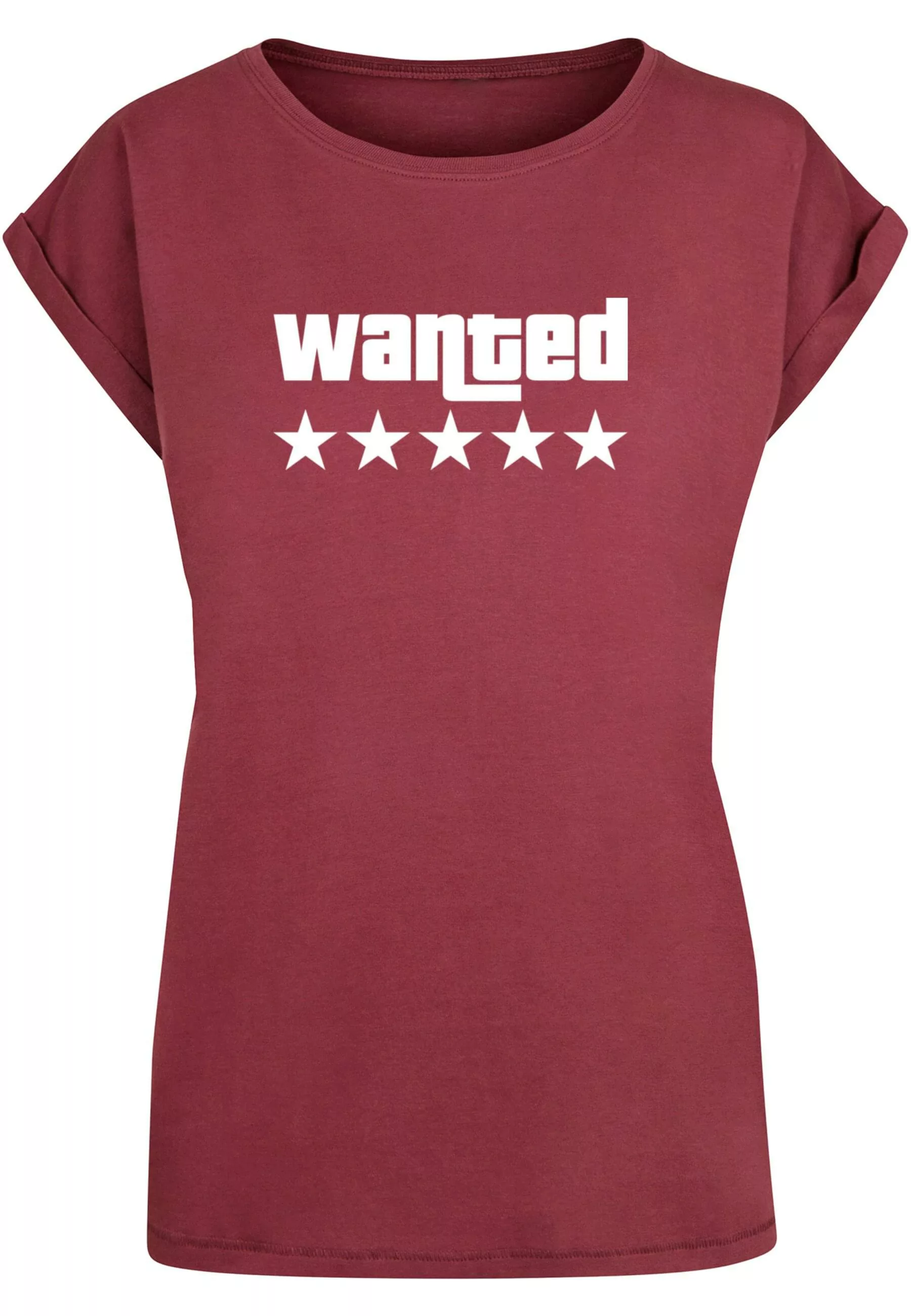 Merchcode T-Shirt "Merchcode Damen Laides Wanted Extended Shoulder Tee" günstig online kaufen