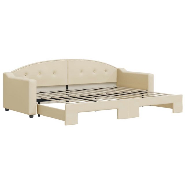 vidaXL Gästebett Gästebett Tagesbett Ausziehbar Creme 80x200 cm Stoff Bett günstig online kaufen