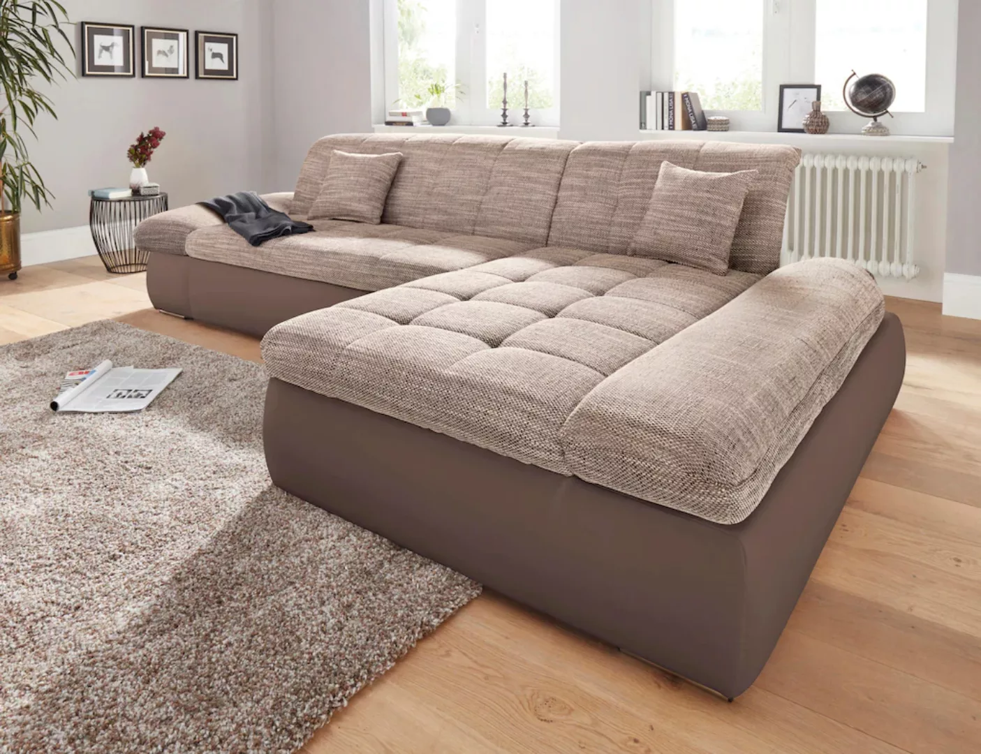 DOMO collection Ecksofa "PB Moric wahlweise mit Bettfunktion + Armteilverst günstig online kaufen