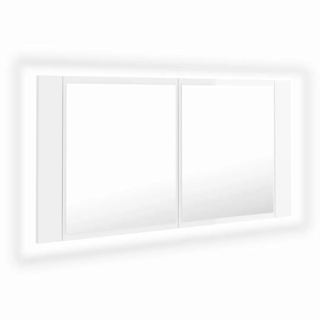 Led-bad-spiegelschrank Hochglanz-weiß 90x12x45 Cm günstig online kaufen