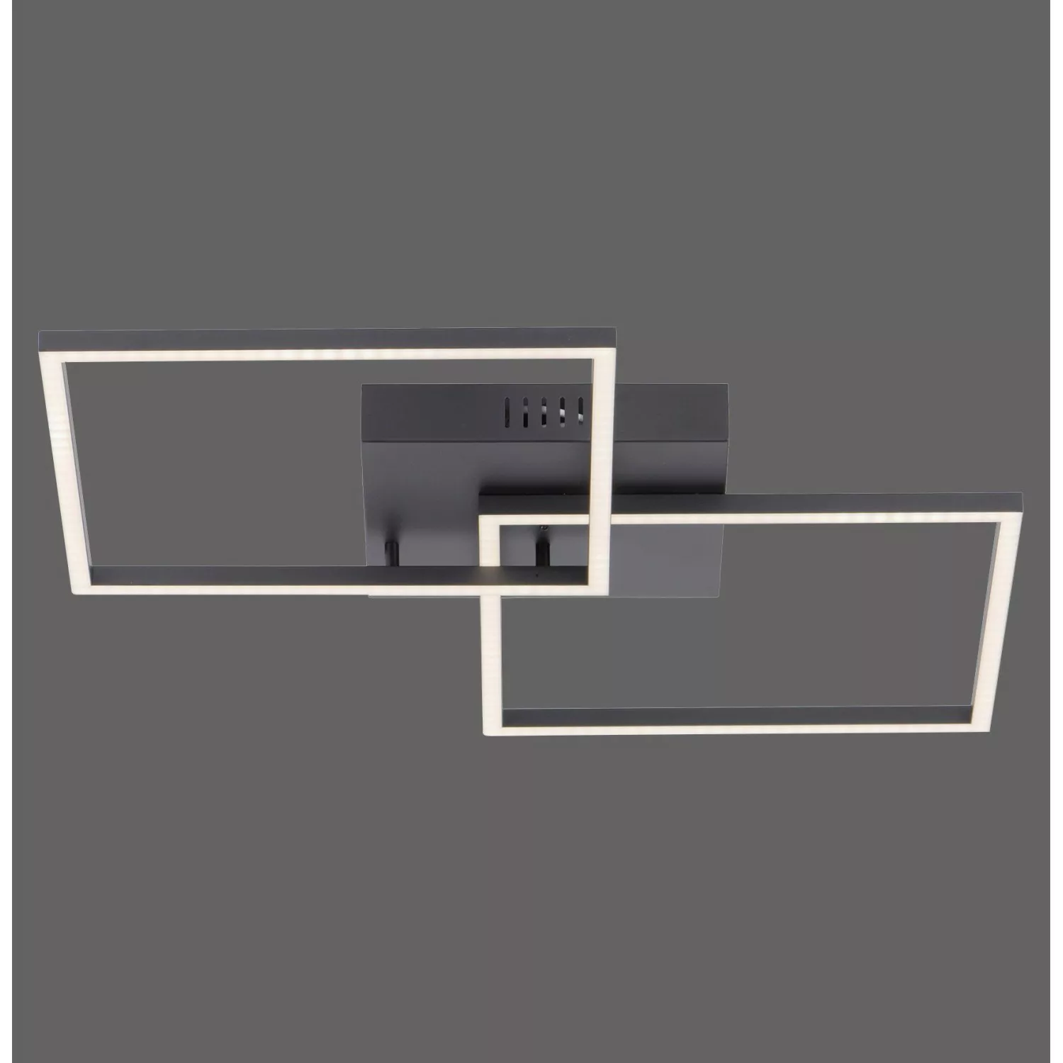 LED Deckenleuchte Iven in Schwarz und Weiß 2x 13,5W 2400lm 530x530mm günstig online kaufen