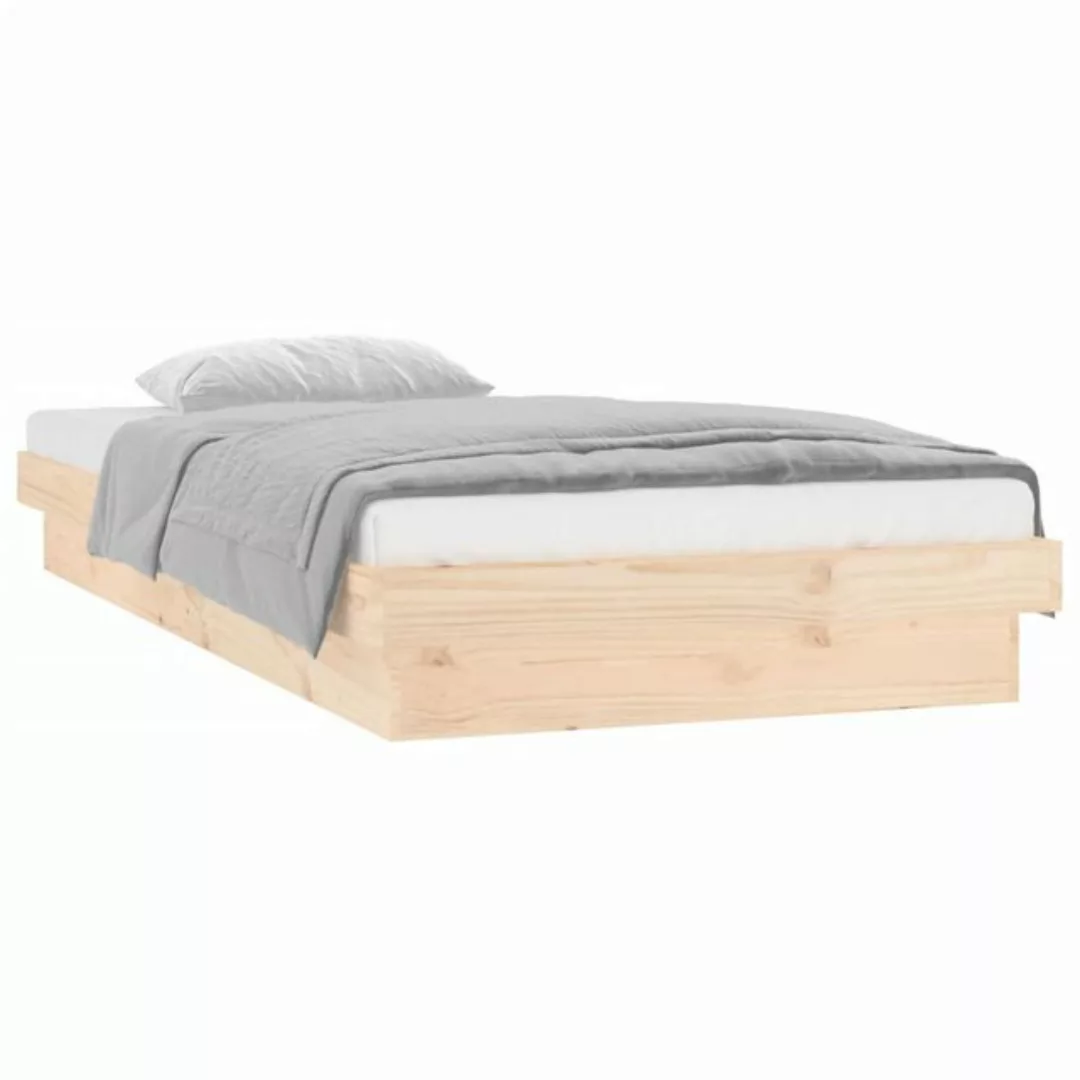 vidaXL Bettgestell Massivholzbett mit LEDs 100x200 cm Bett Bettrahmen Bettg günstig online kaufen