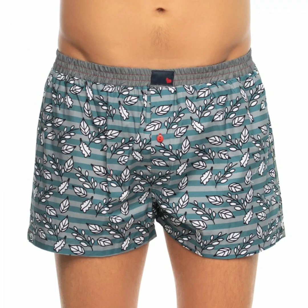 Unabux Boxershorts Blau & Grau mit Streifen & All-Over Print günstig online kaufen