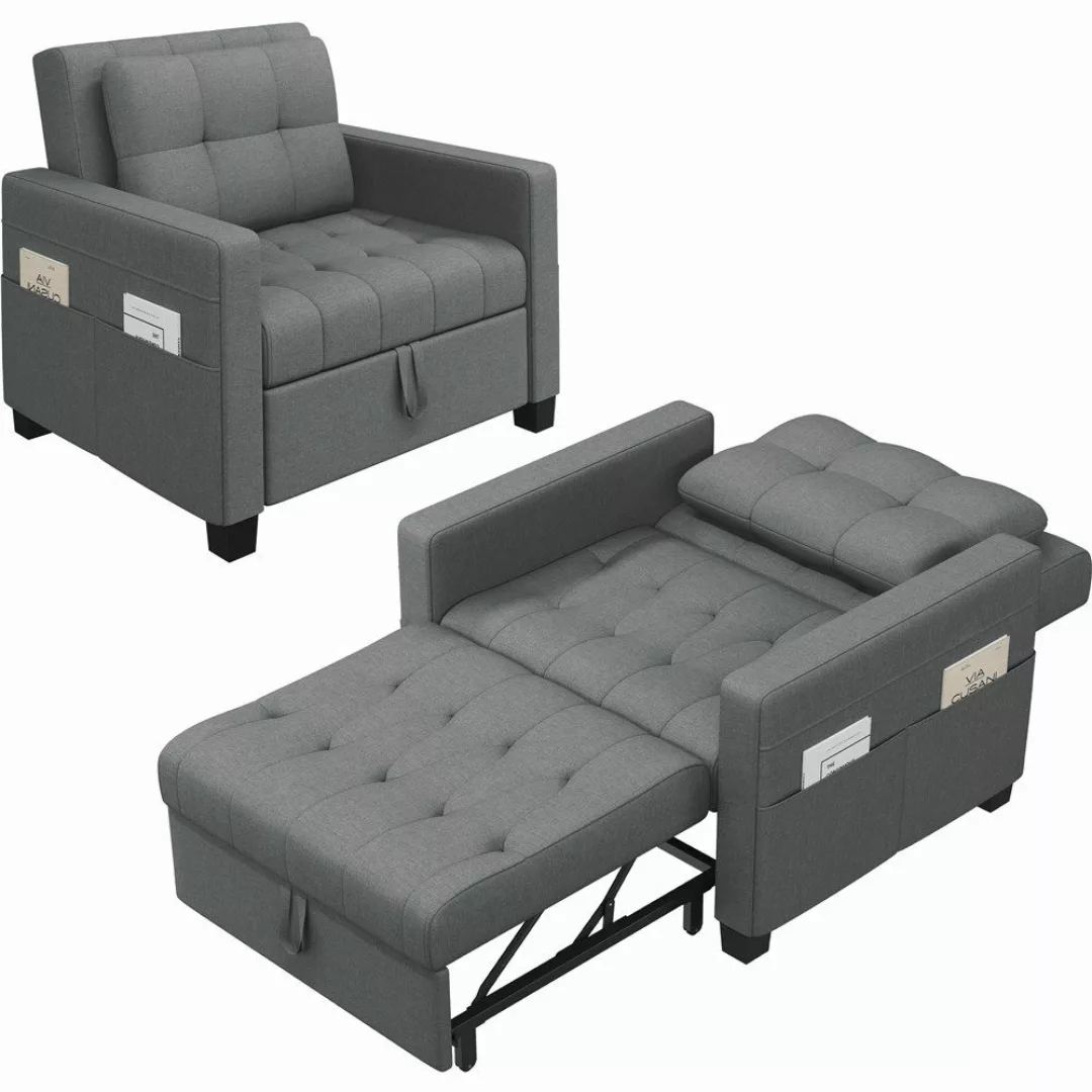 Yaheetech Schlafsofa Einzelsofa, Klappbarer Relaxsessel Loungesessel günstig online kaufen