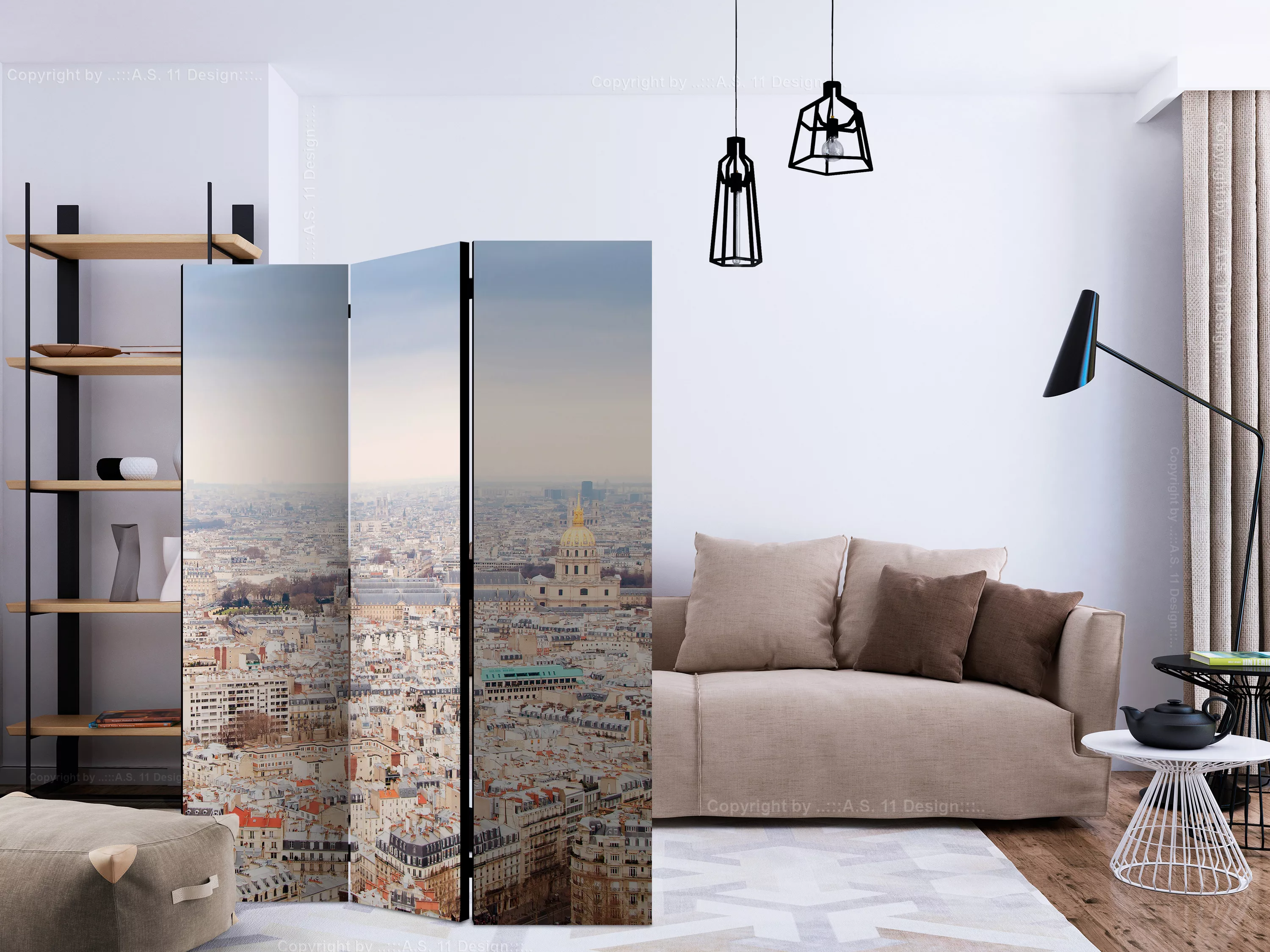 3-teiliges Paravent - Paris Streets [room Dividers] günstig online kaufen