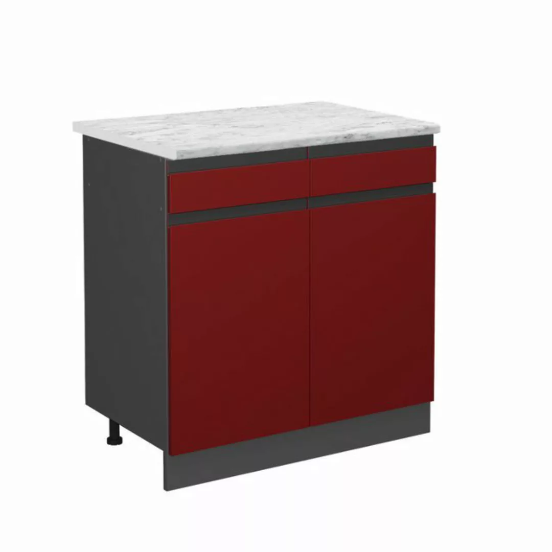 Vicco Unterschrank R-Line, Rot/Anthrazit, 80 cm AP Marmor günstig online kaufen