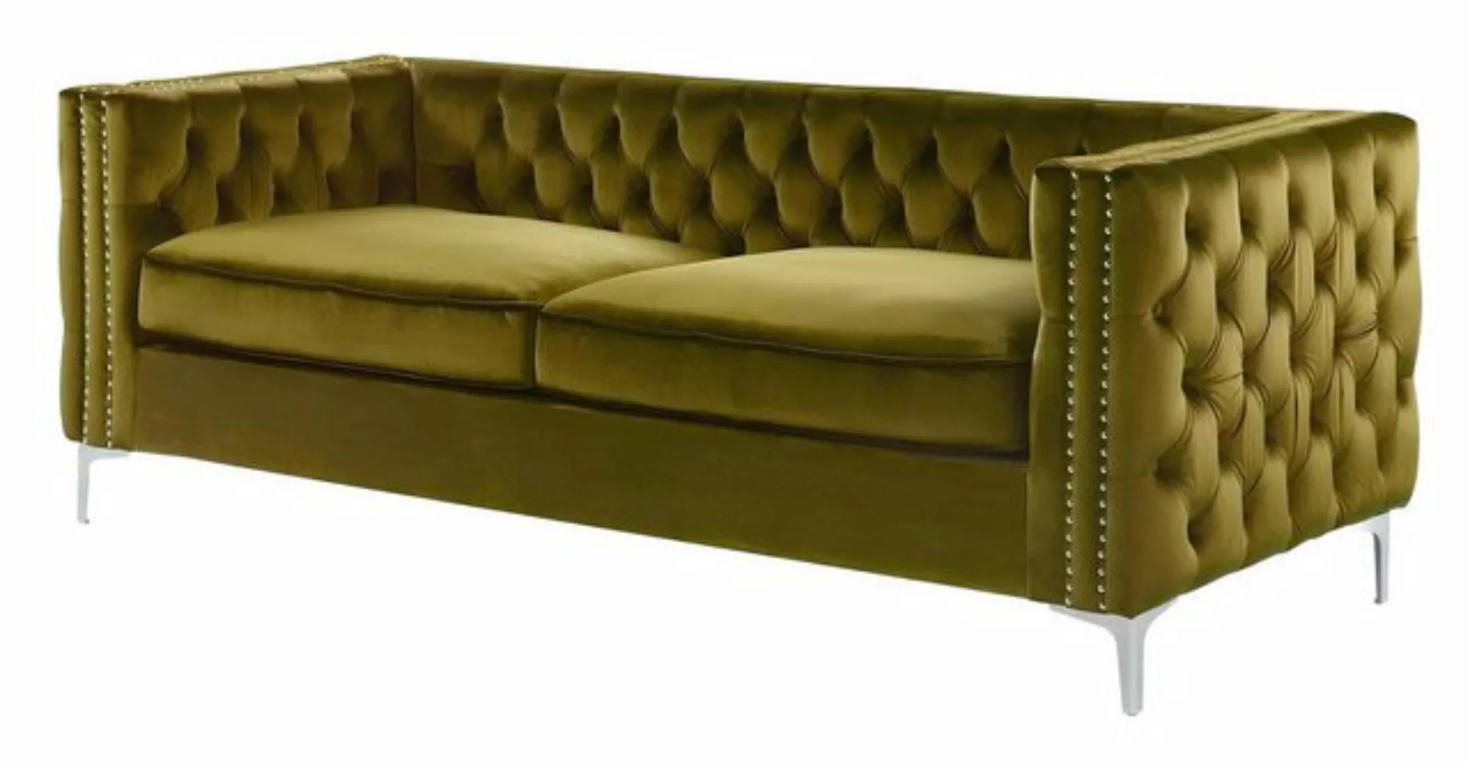 Xlmoebel Sofa Neu Chesterfield Gelb Samt Stoff Wohnzimmer Sofa Möbel Sitz P günstig online kaufen