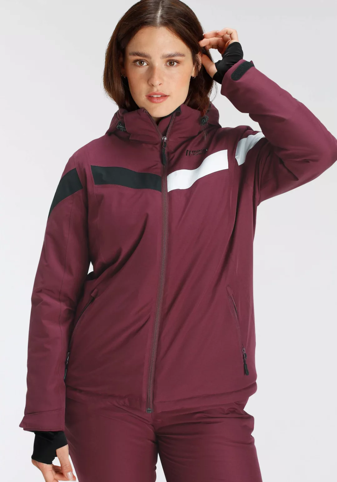 Maier Sports Skijacke "Ski Jacke wattiert Damen", mit Kapuze, bis Gr. 58 er günstig online kaufen