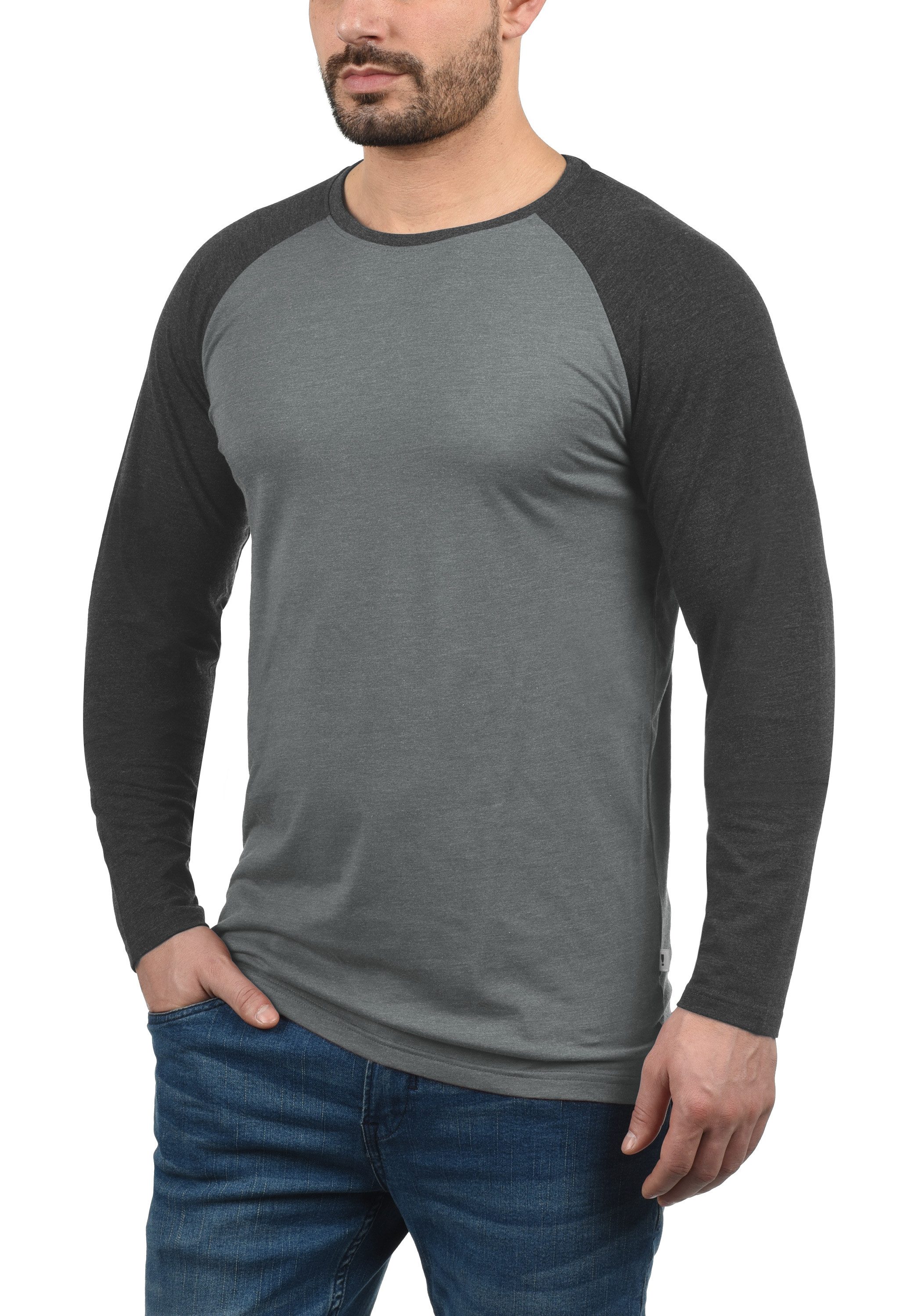 !Solid Rundhalsshirt SDBastien Longsleeve im Baseball-Look günstig online kaufen