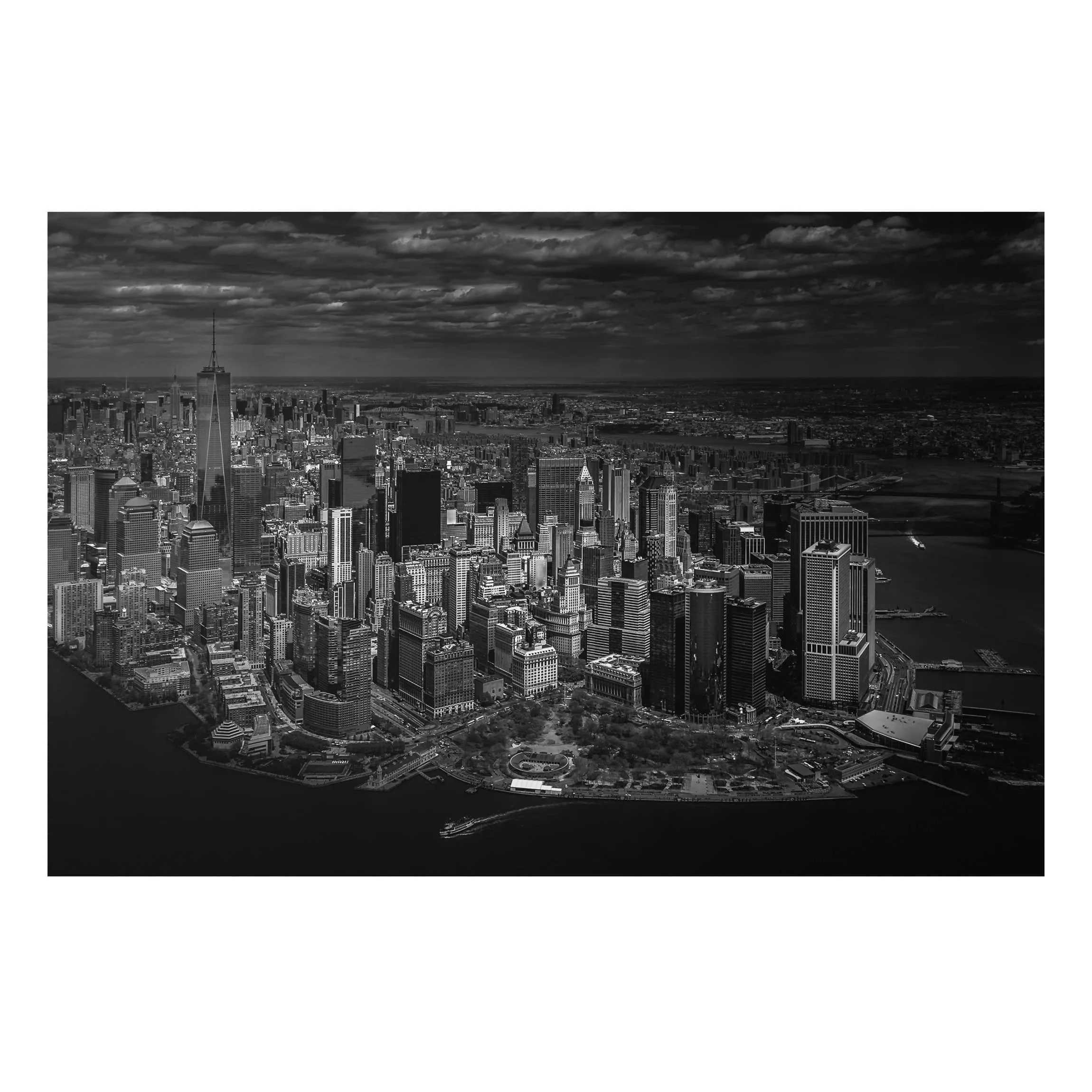 Alu-Dibond Bild Schwarz-Weiß - Querformat 3:2 New York - Manhattan aus der günstig online kaufen