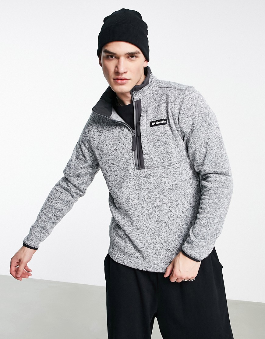 Columbia – Sweater Weather – Fleece-Oberteil in Grau mit kurzem Reißverschl günstig online kaufen