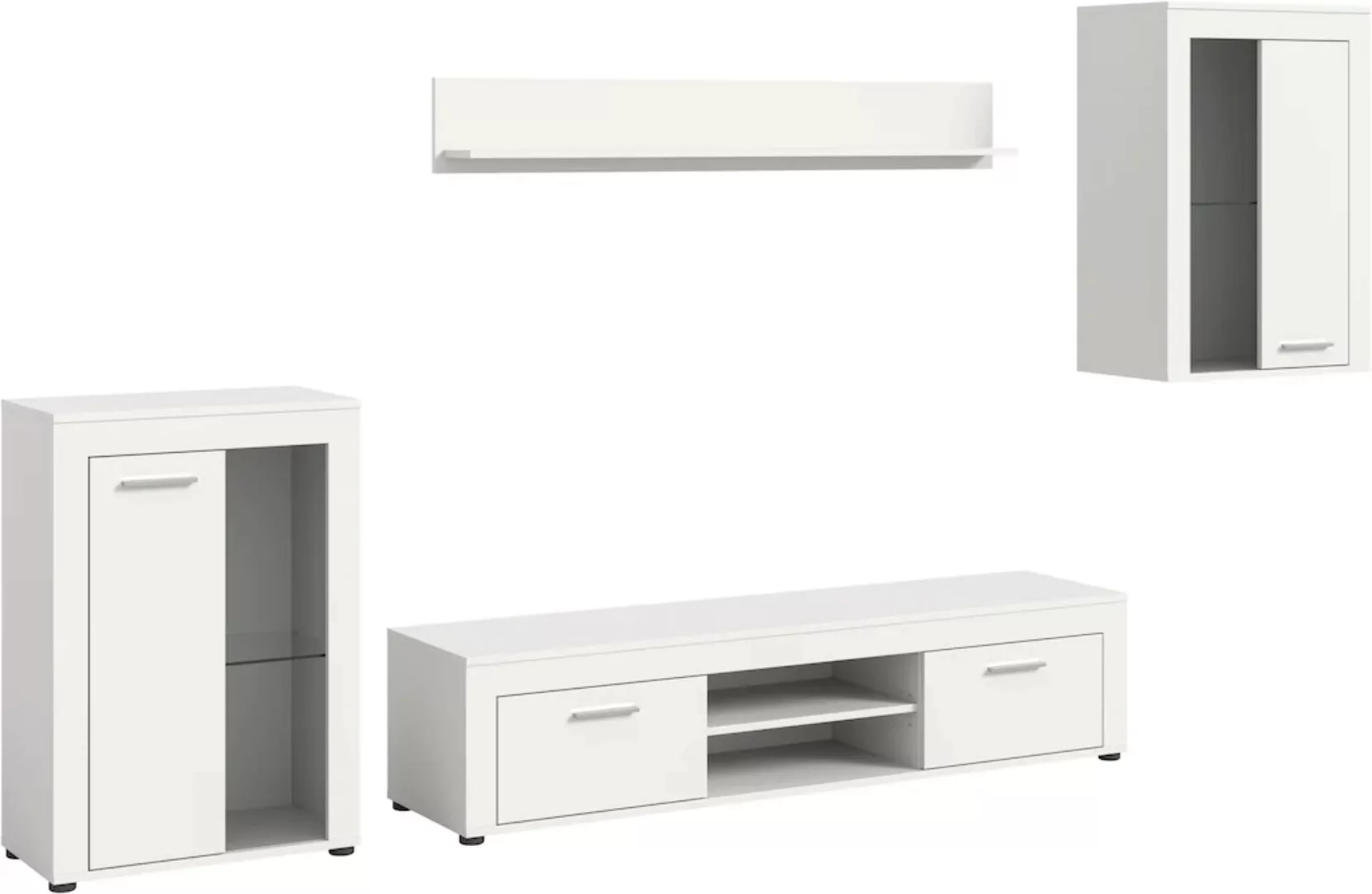 INOSIGN Wohnwand "Aosta, 4-tlg., bestehend aus: 2x Vitrine, Lowboard & Wand günstig online kaufen