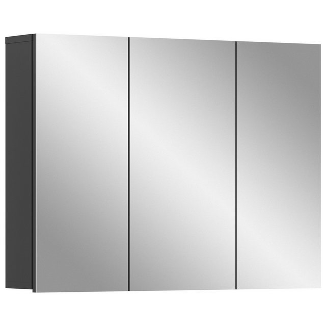 xonox.home Badezimmerspiegelschrank in Grau - 80x60x15cm (BxHxT) günstig online kaufen