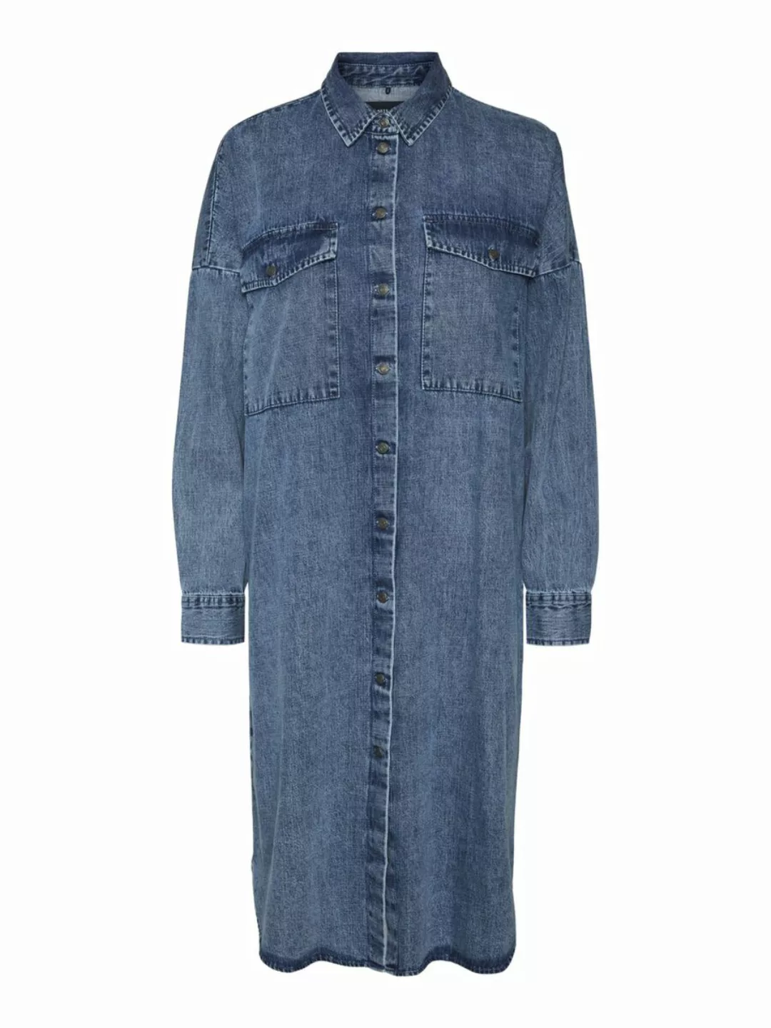 NOISY MAY Lang Jeanshemd Damen Blau günstig online kaufen