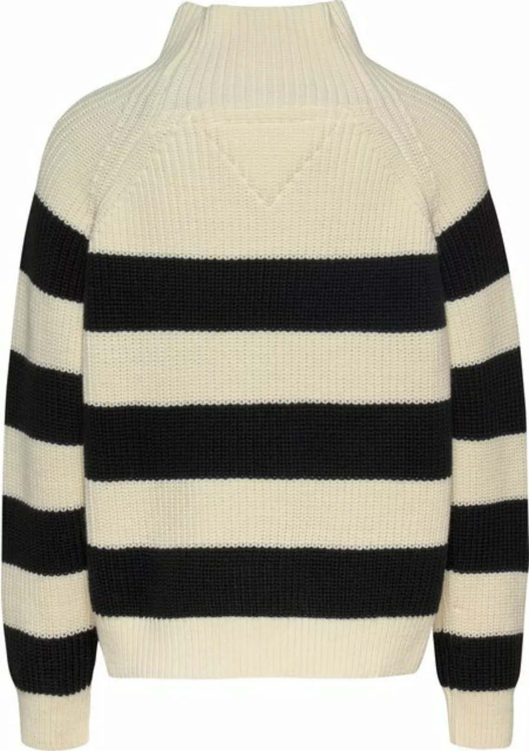 Tommy Jeans Strickpullover TJW STRIPE MOCKNCK BADGE SWEATER mit Perlfangmus günstig online kaufen