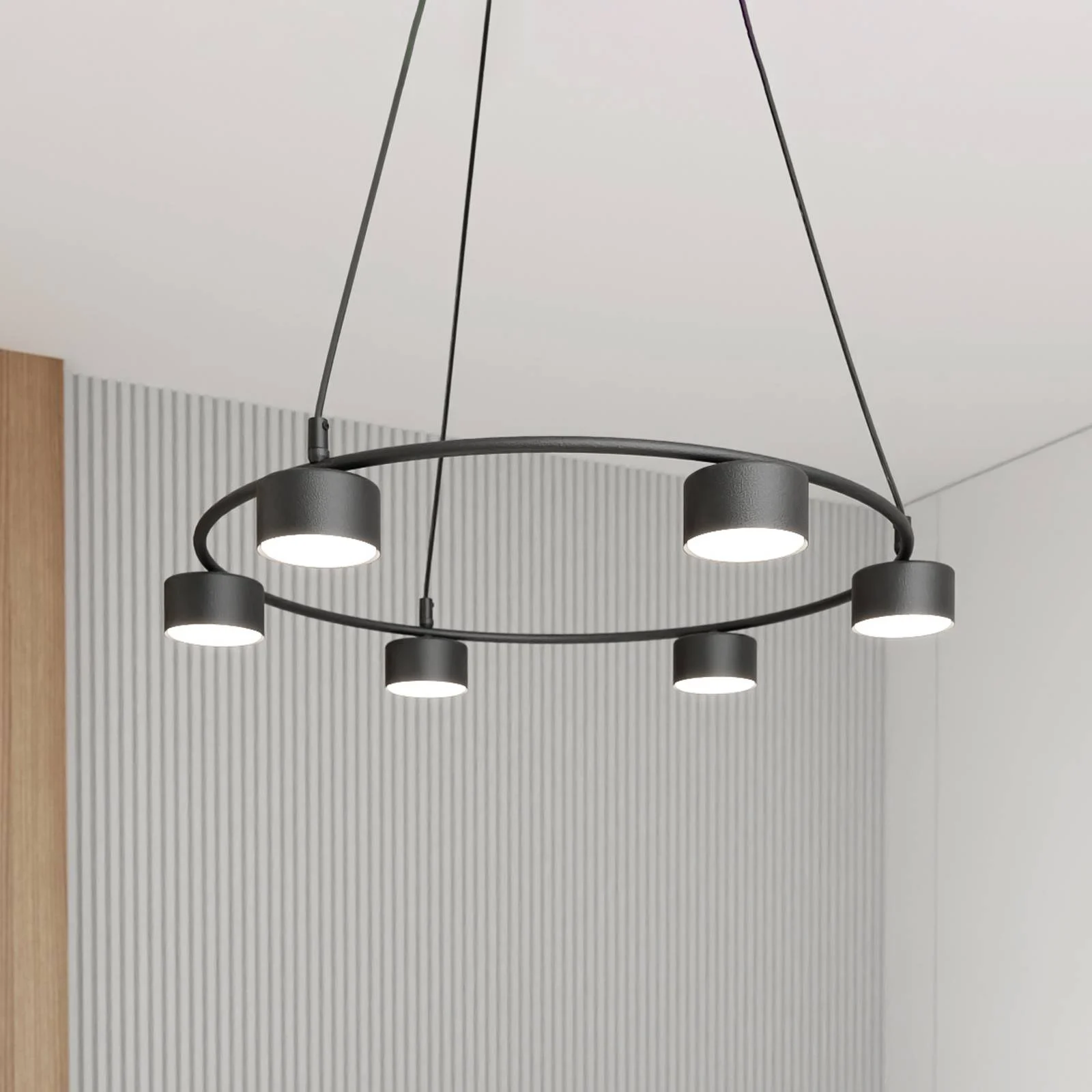 Hängeleuchte Starlit, 6-flg., Ø 64 cm, schwarz, Metall, GX53 günstig online kaufen