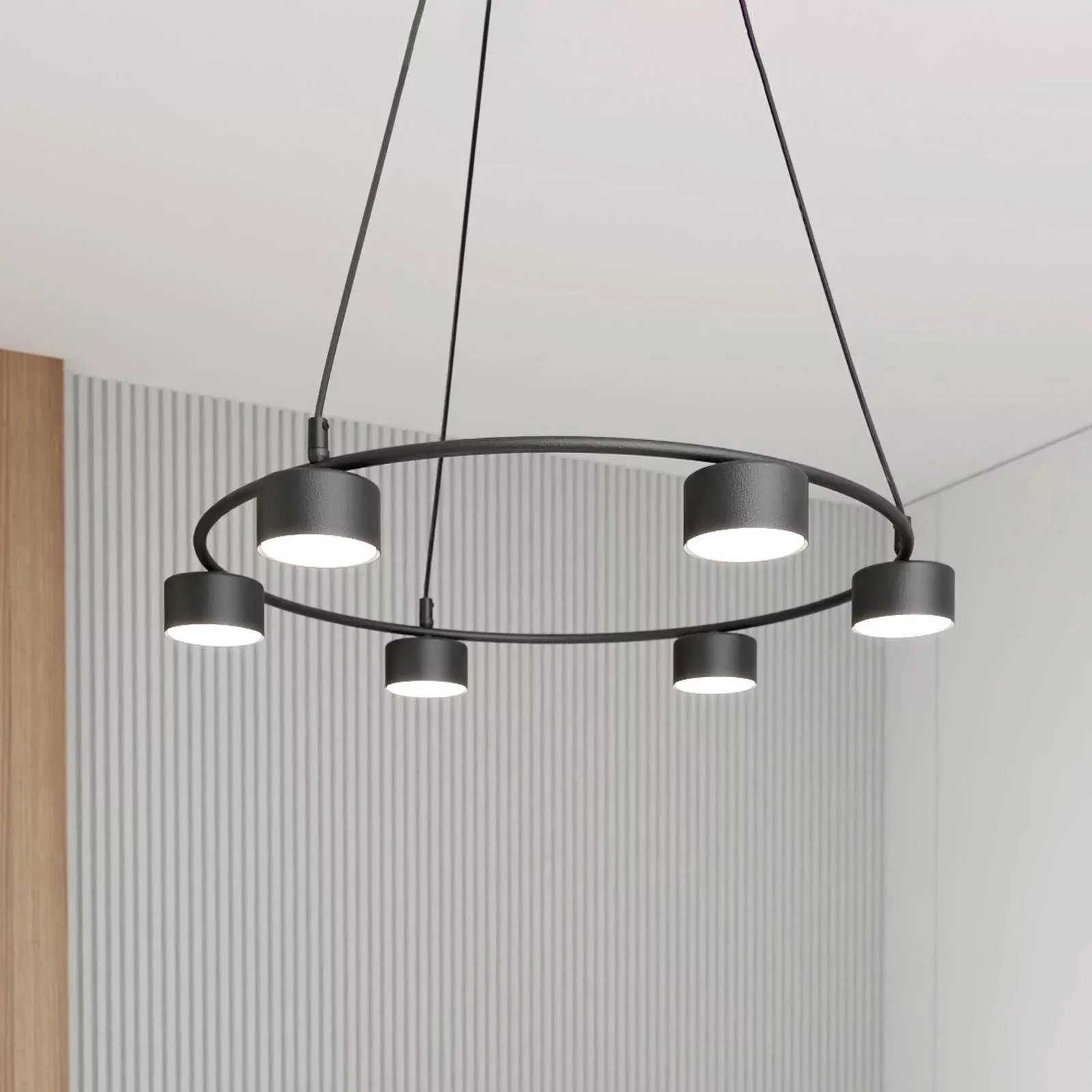 Hängeleuchte Starlit, 6-flg., Ø 64 cm, schwarz, Metall, GX53 günstig online kaufen