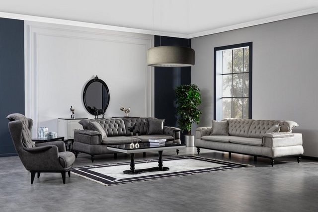 JVmoebel Sofa, Sofagarnitur 331Sitzer Anrichte mit Spiegel Couchtisch Garni günstig online kaufen