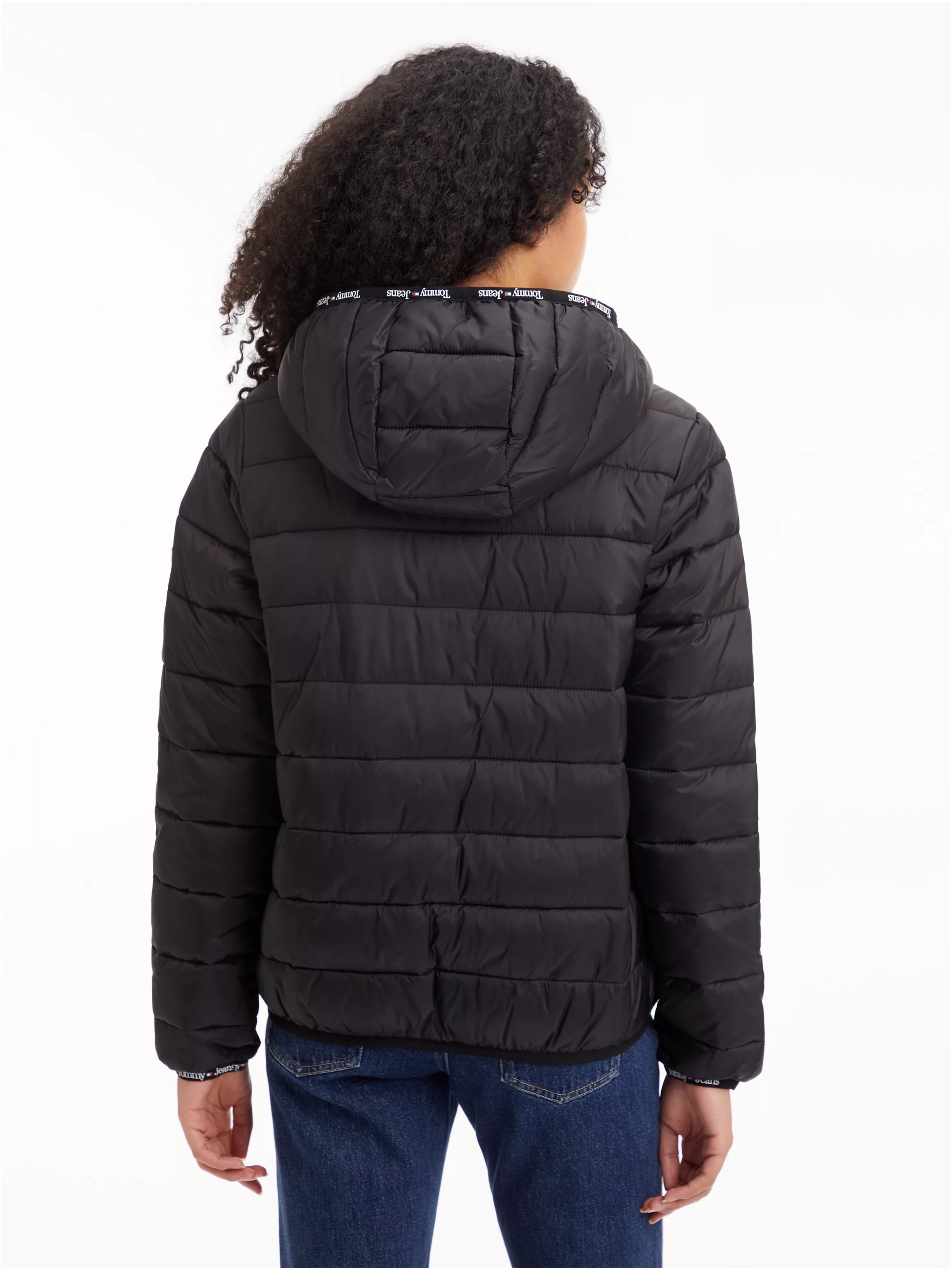 Tommy Jeans Steppjacke "TJW QUILTED TAPE HOODED JACKET", mit Kapuze, mit To günstig online kaufen