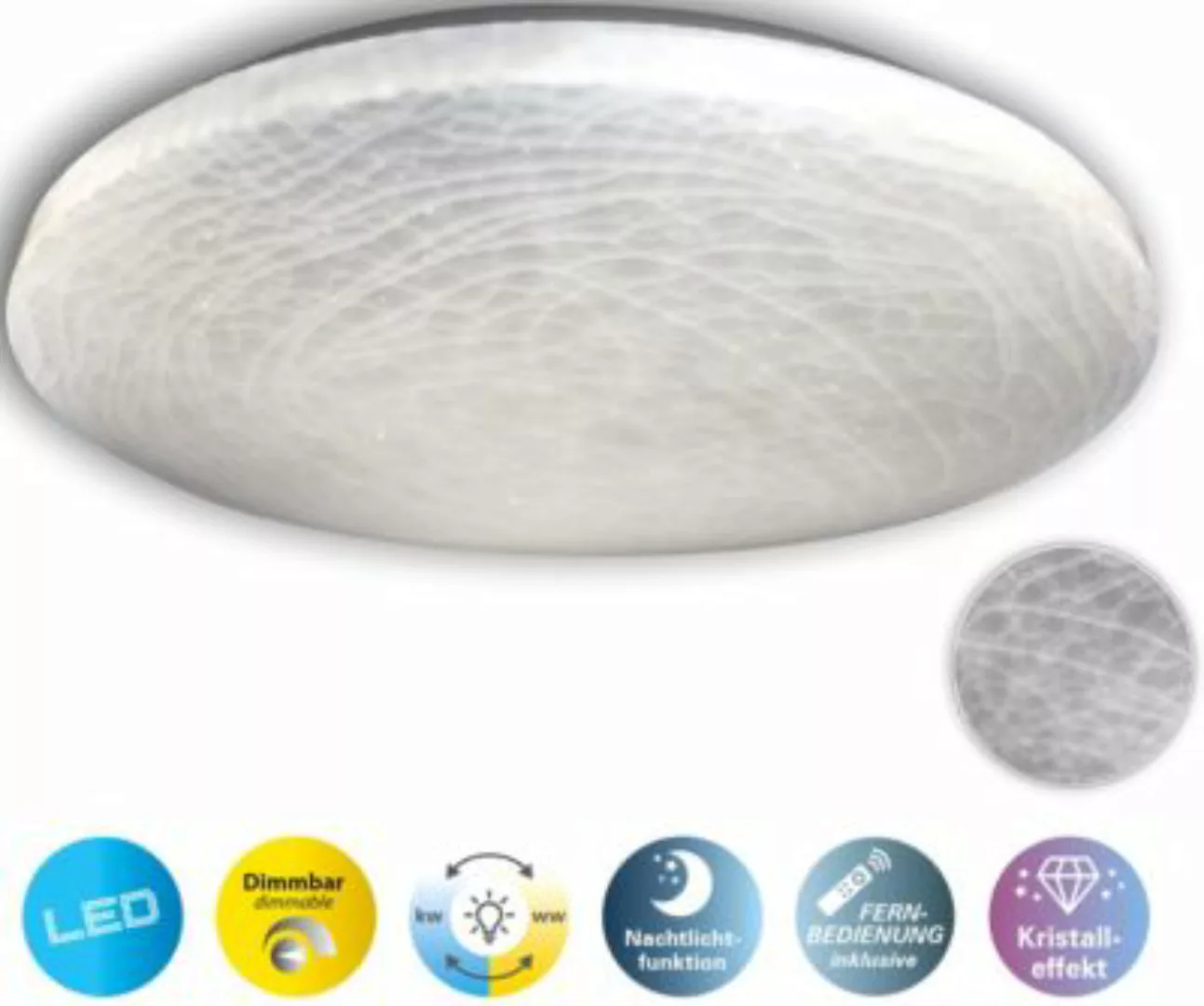 Näve "LED Deckenleuchte ""Polaris"" mit Kristalleffekt, Ø48cm" weiß günstig online kaufen