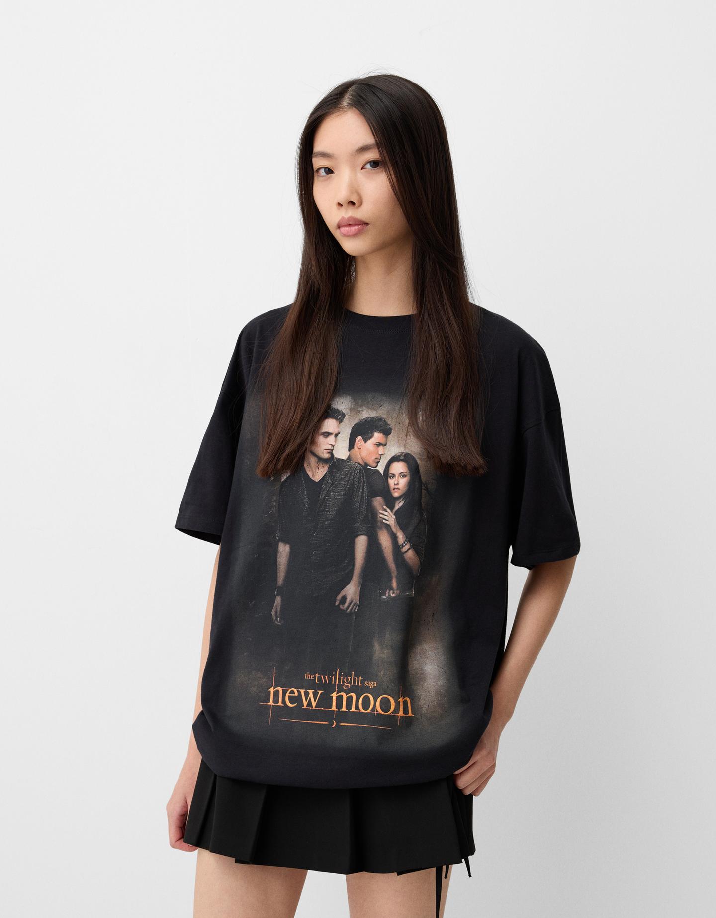 Bershka T-Shirt Twilight Damen L Schwarz günstig online kaufen