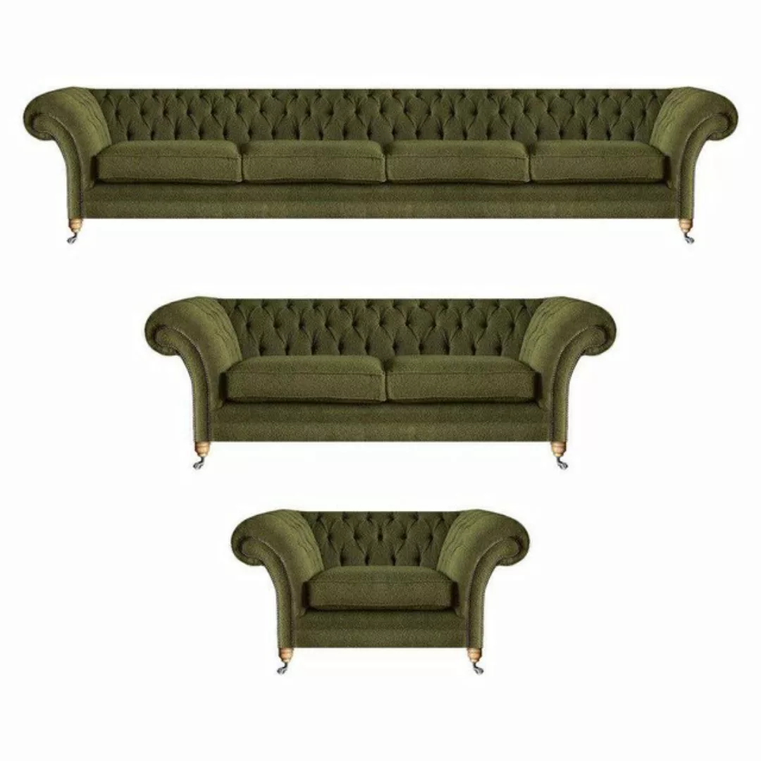 JVmoebel Chesterfield-Sofa Modern Komplett Polstermöbel Set 3tlg Sofagarnit günstig online kaufen